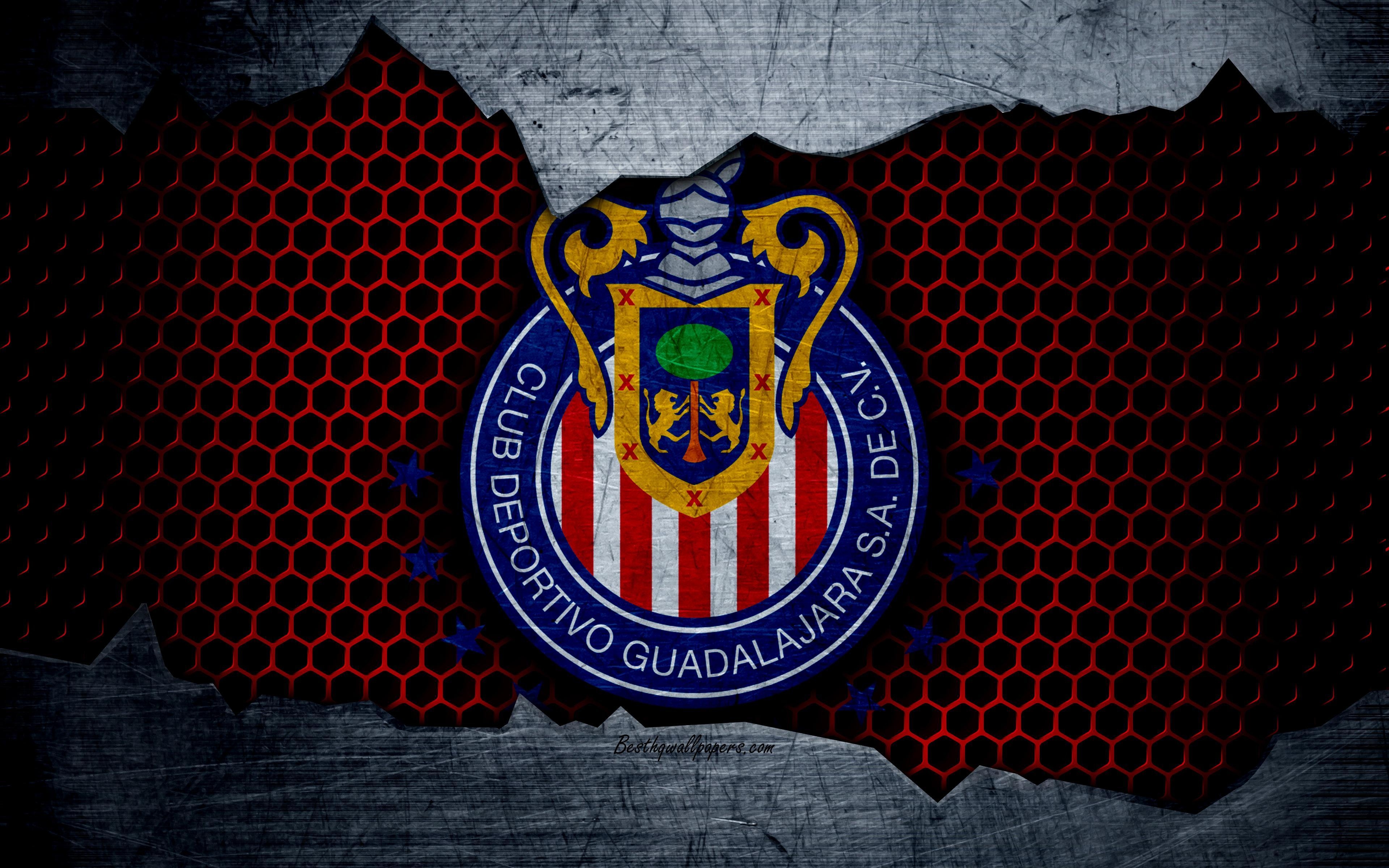 3840x2400 Download wallpaper Guadalajara Chivas, 4k, logo, Liga MX, soccer, Desktop