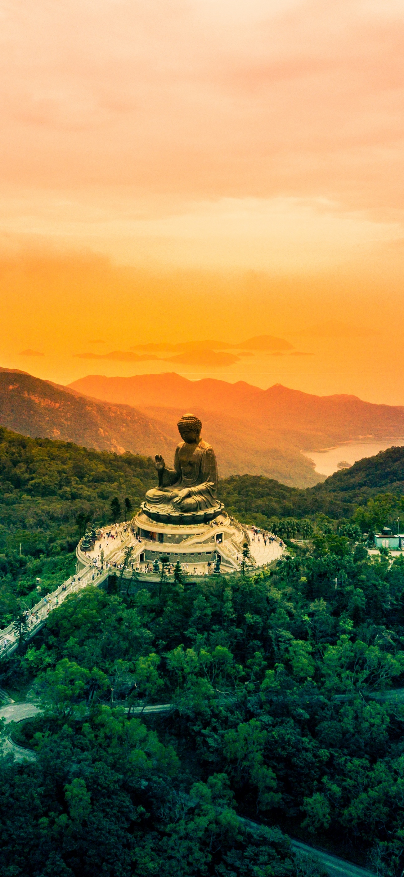 1290x2800 Buddha Statue Wallpaper 4K, Tian Tan Buddha, The Big Buddha, Phone