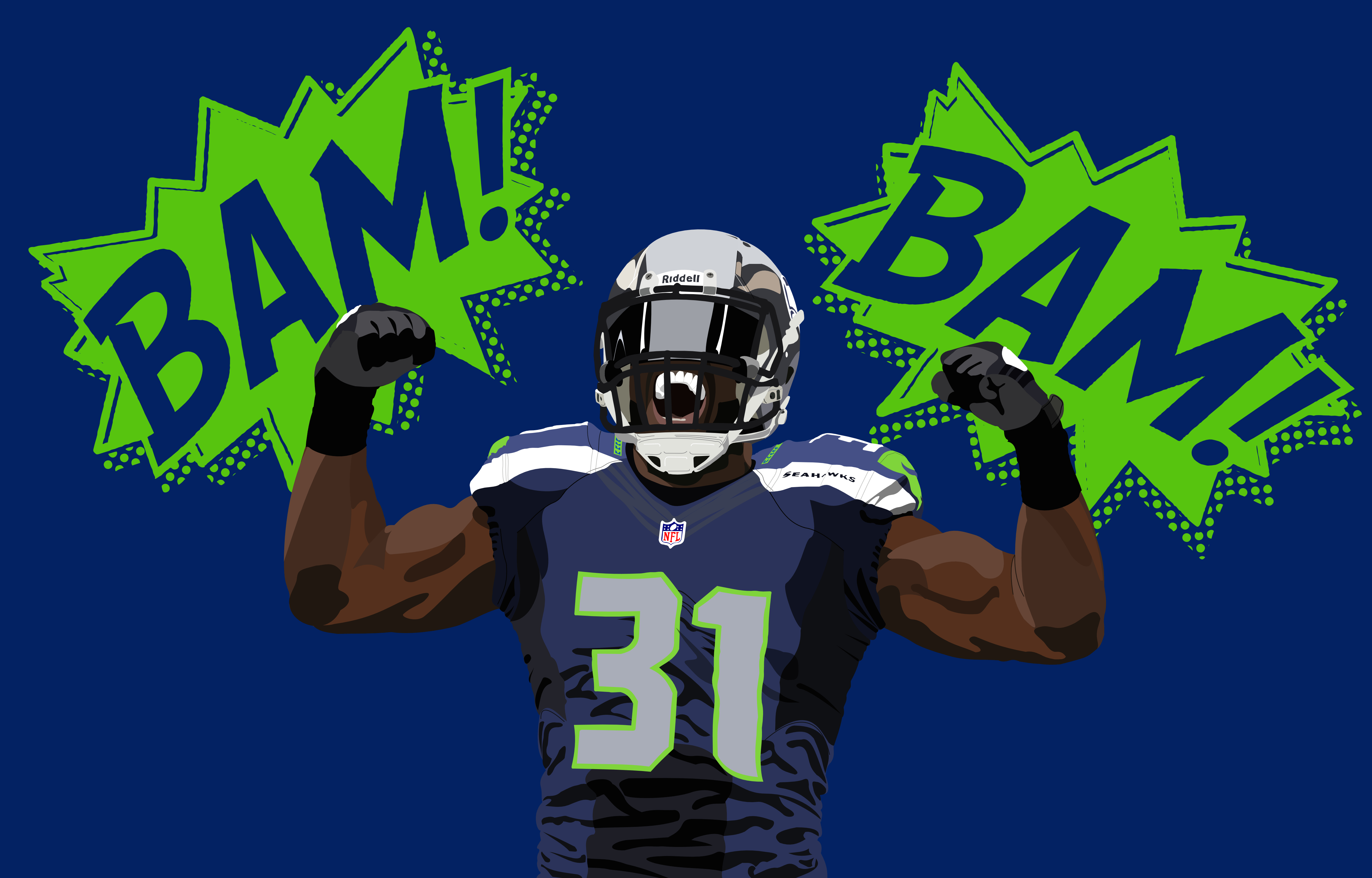 5000x3200 Vectorized Kam Chancellor, hope you guys like it!, Desktop