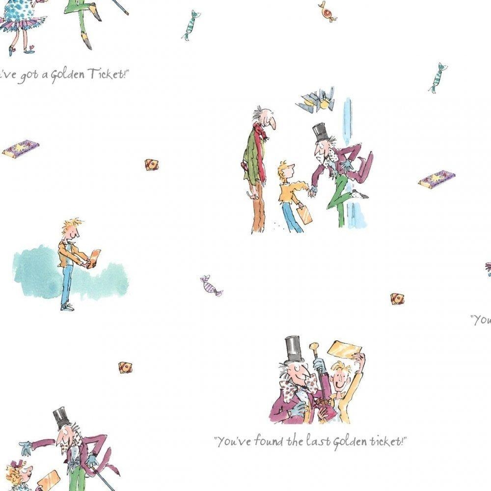 1000x1000 Muriva Roald Dahl Willy Wonka & the Chocolate Factory Wallpaper, Phone