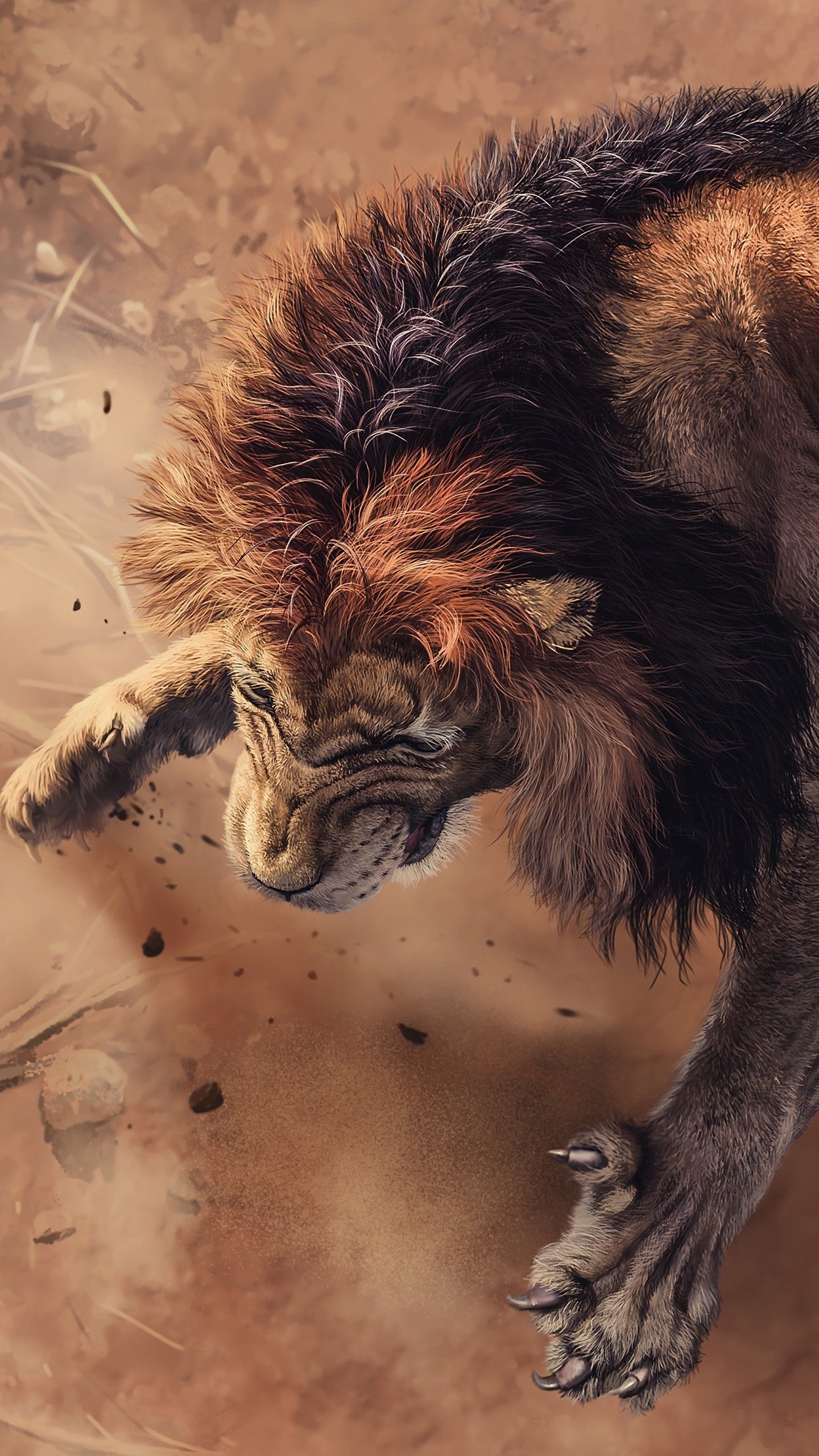 1440x2560 Lion iPhone X Wallpaper, Phone