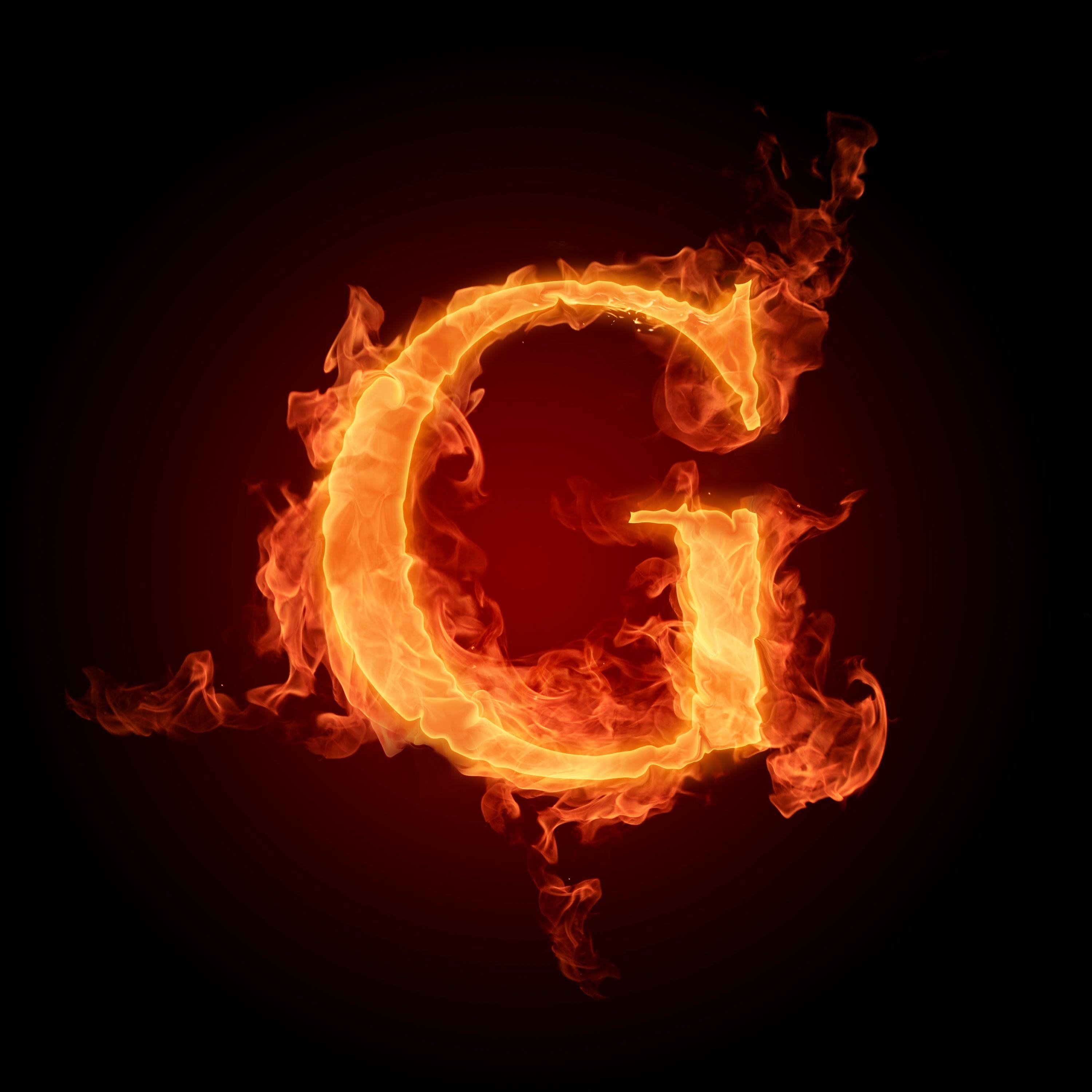 3000x3000 Flames fire typography alphabet letters wallpaperx3000, Phone