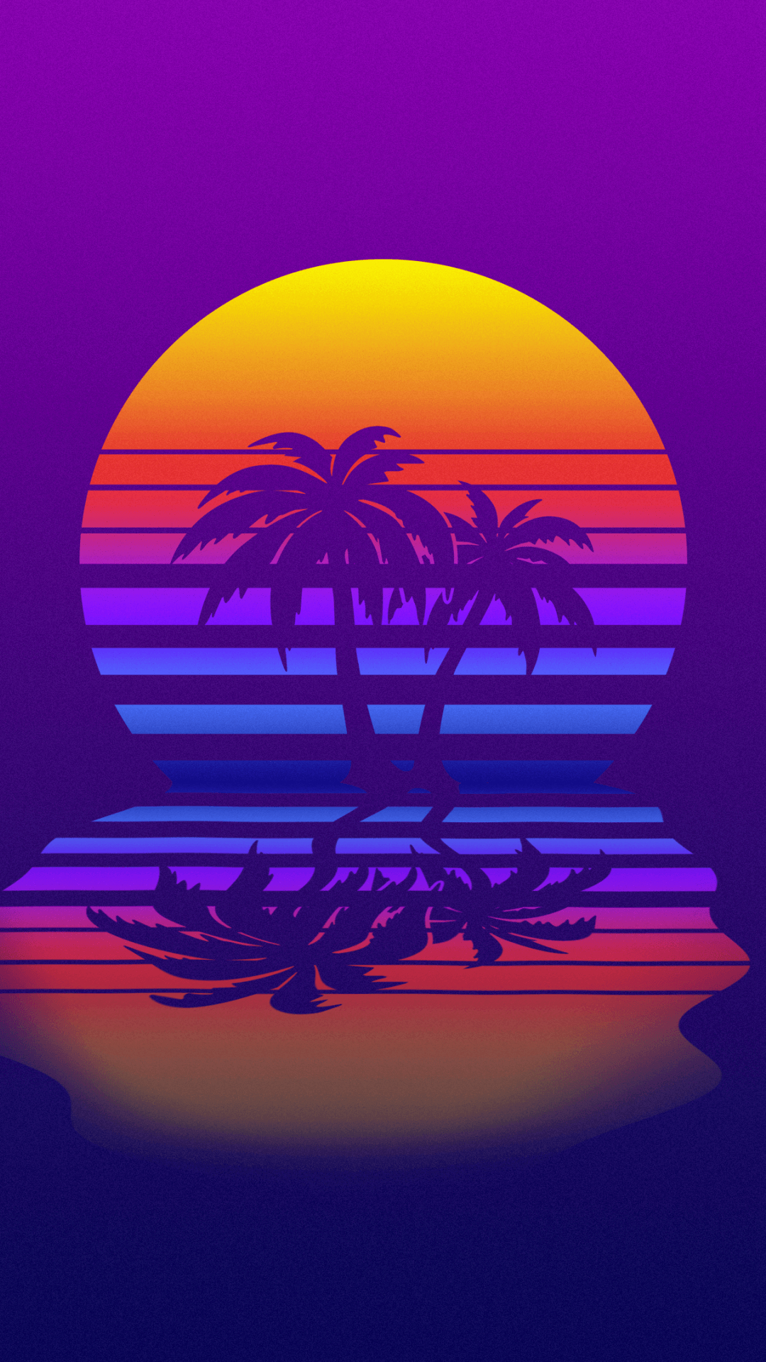 1080x1920 Synthwave, minimal, moon and palm tree Wallpaper. Vaporwave wallpaper, Palm trees wallpaper, Retro wallpaper iphone, Phone