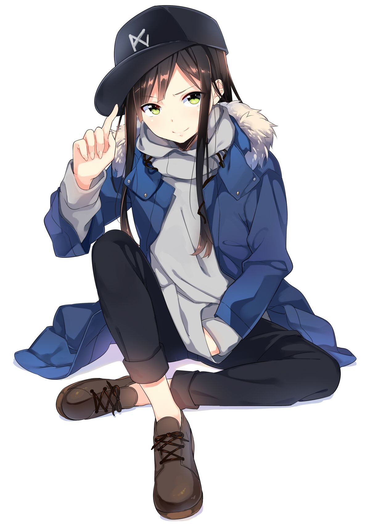 1200x1700 Anime Girl Wearing Fitted Hat Tomboy, Phone