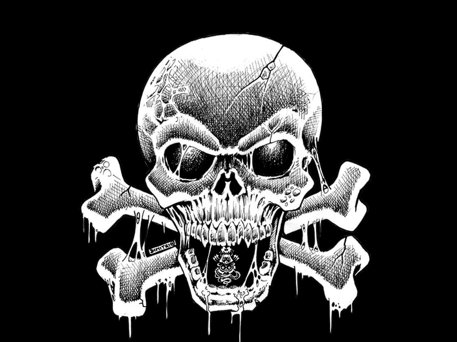 1600x1200 Skull And Black And White (id: 177110), Desktop