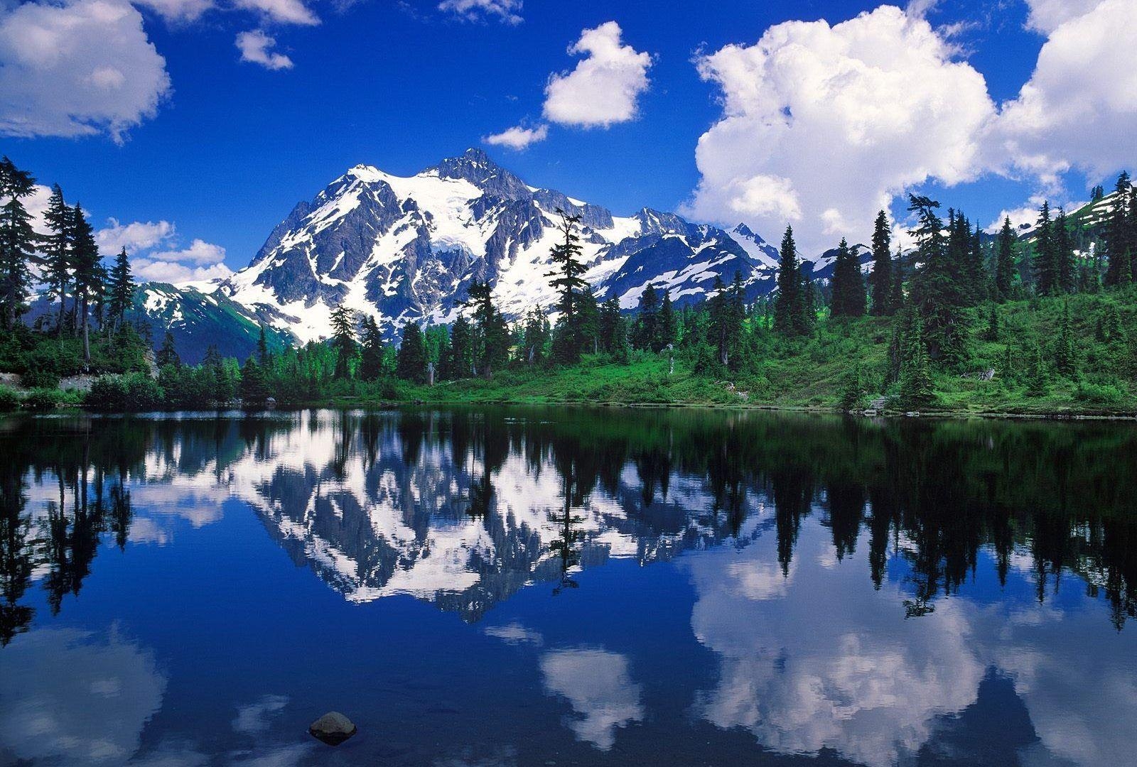 1600x1080 Mountain: Mount Shuksan Mountians Washington State Mirrored Lake, Desktop