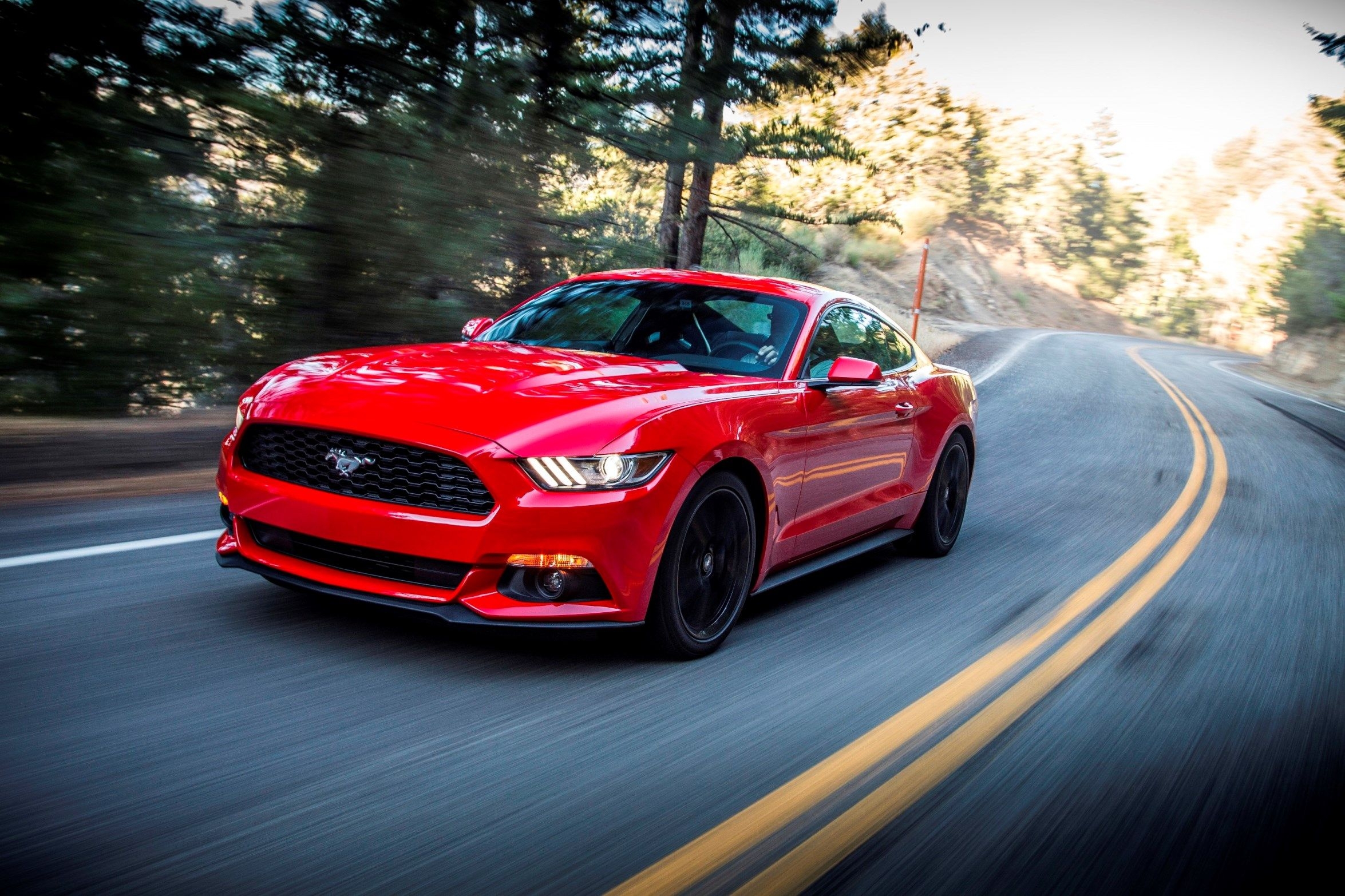 2350x1570 Red Mustang on the Road HD Wallpaper, Desktop