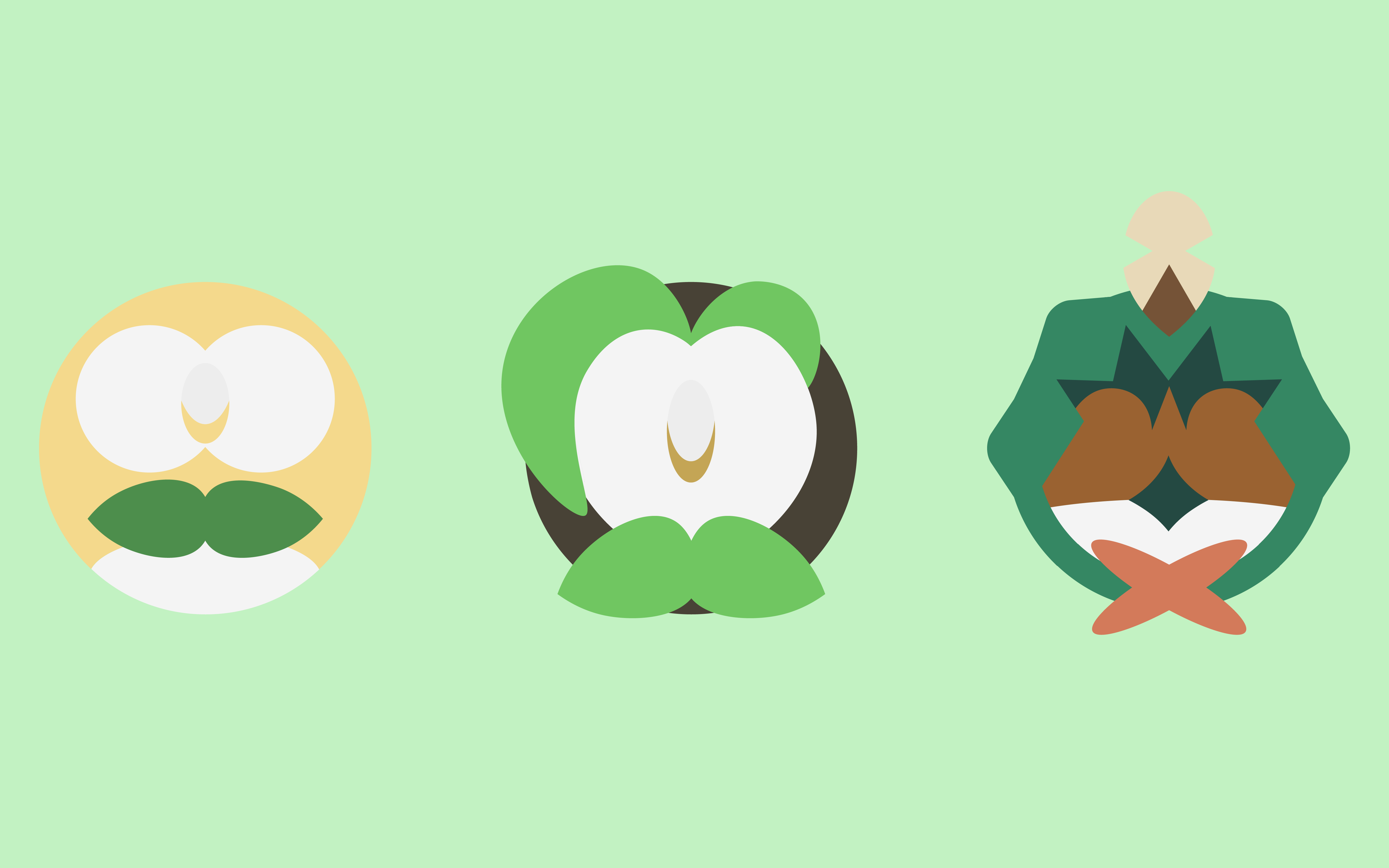 5340x3340 Rowlet Evolution Line Wallpaper I Made, Desktop