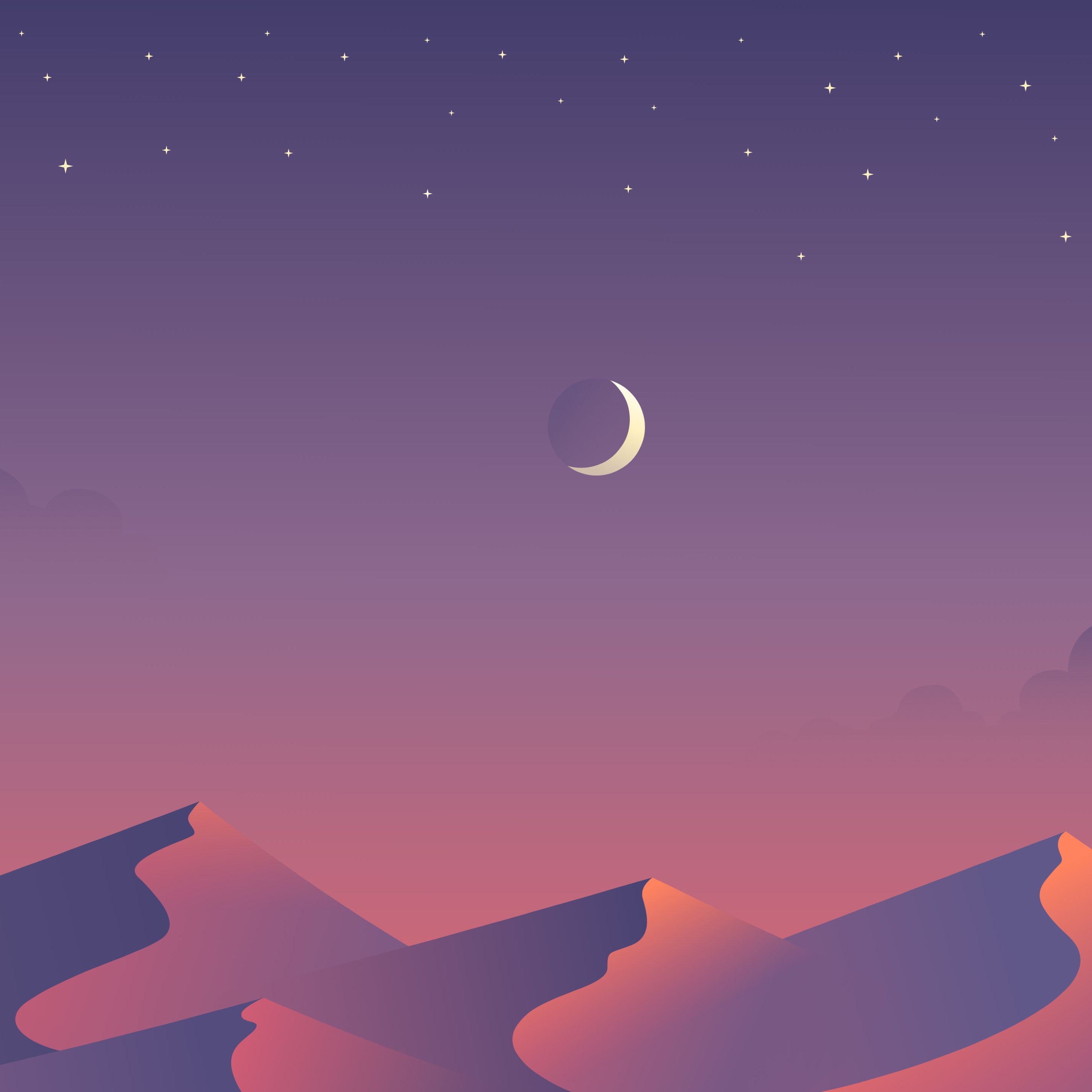 2940x2940 Desert Nights Moon 5k Minimalism iPad Pro Retina Display, Phone