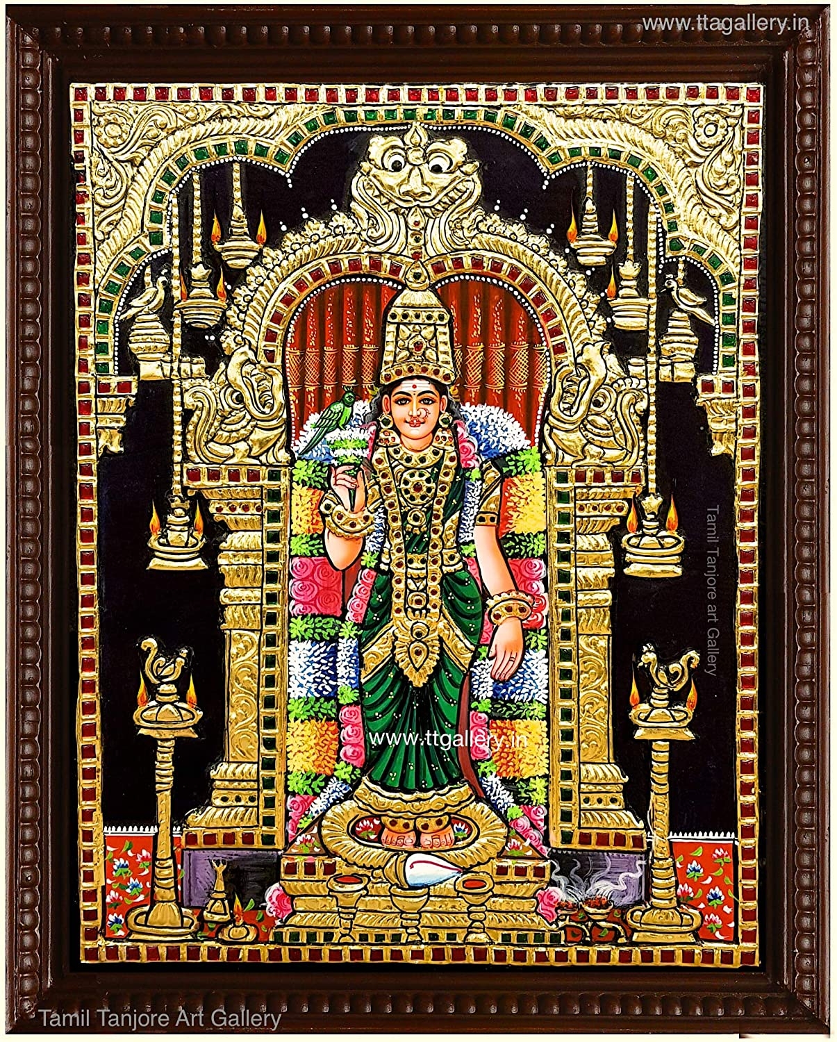 1210x1500 TTAGALLERY Madurai MEENAKSHI Amman TANJORE Painting (18 inch X 15 inch X 2 inch): Amazon.in: Home & Kitchen, Phone