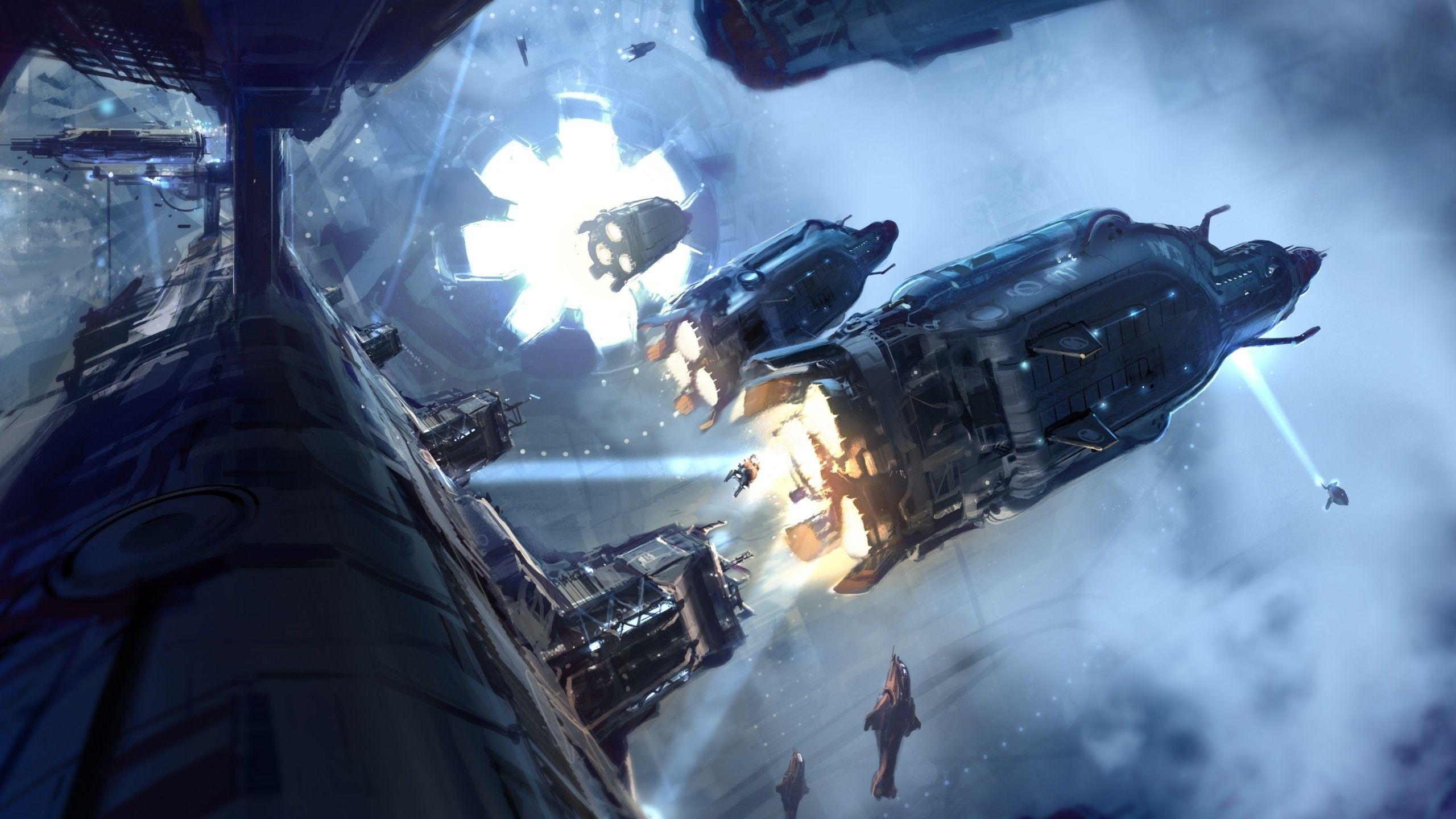 2560x1440 Halo 4 Concept Art Sci Fi Warriors Futuristic Vehicles Spacship, Desktop