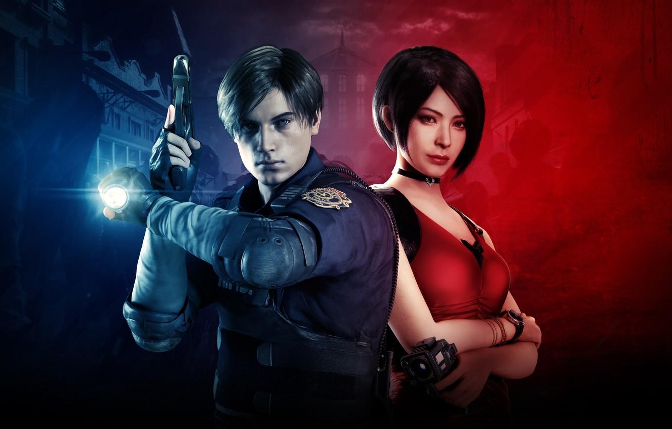 1340x850 Wallpaper girl, guy, Resident Evil, Desktop