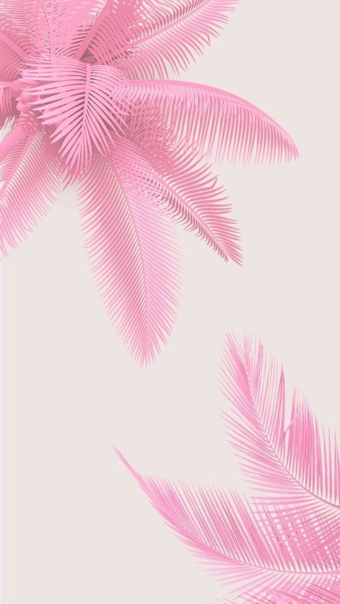 700x1250 Pink Background Pink Palm Leaves Drawing Aesthetic Iphone Wallpaper. Cute Wallpaper, Pink Wallpaper Girly, Pink Wallpaper Iphone, Phone