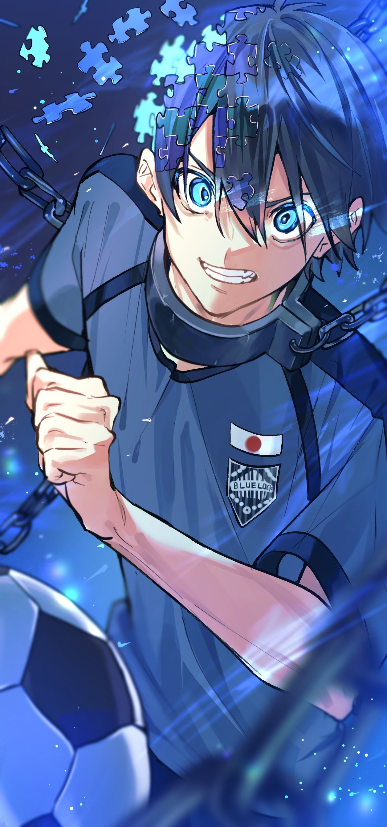 1260x2690 isagi yoichi (blue lock) drawn, Phone