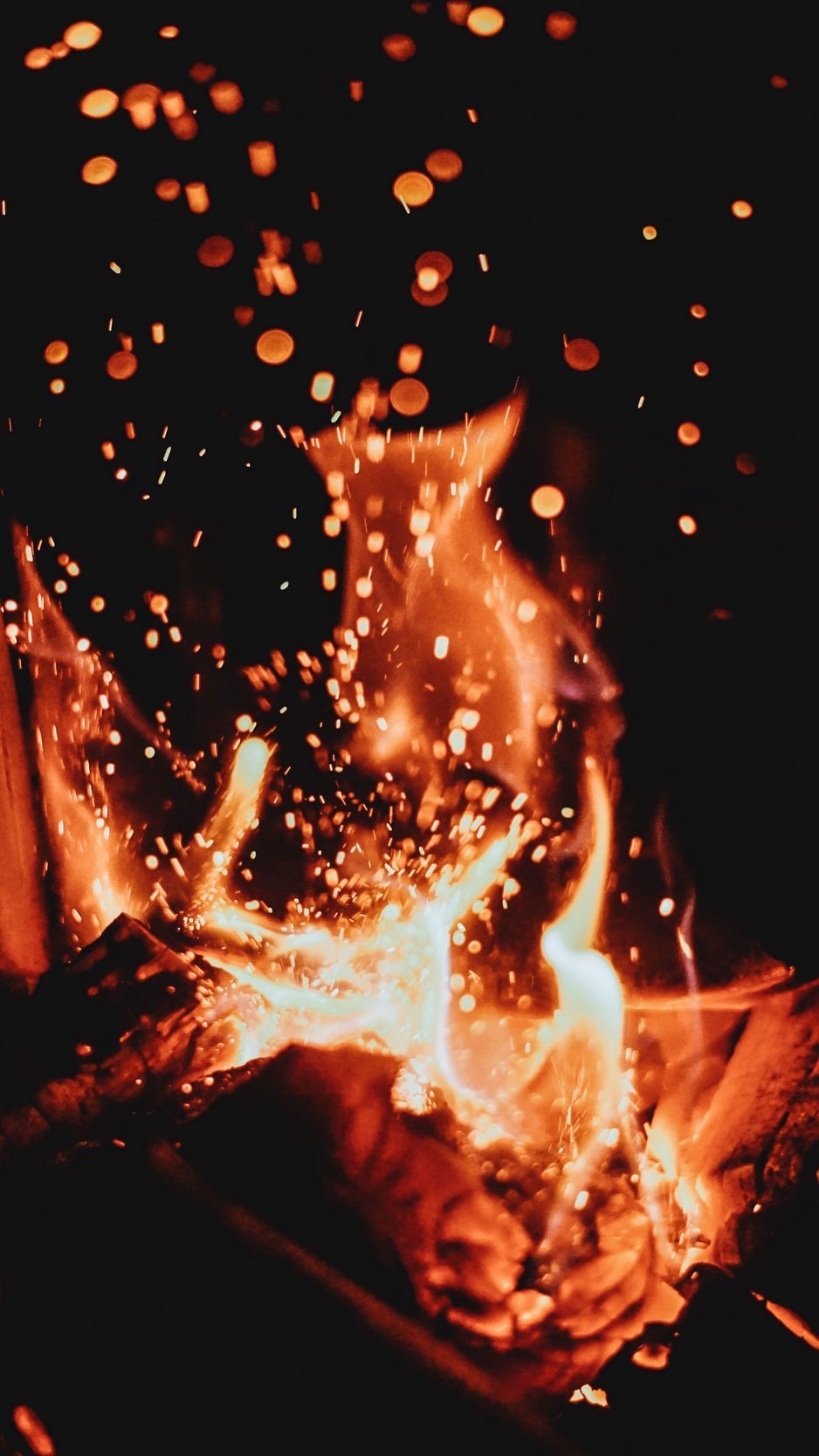 940x1670 Download wallpaper  bonfire, flame, fire, sparks iphone 8, Phone