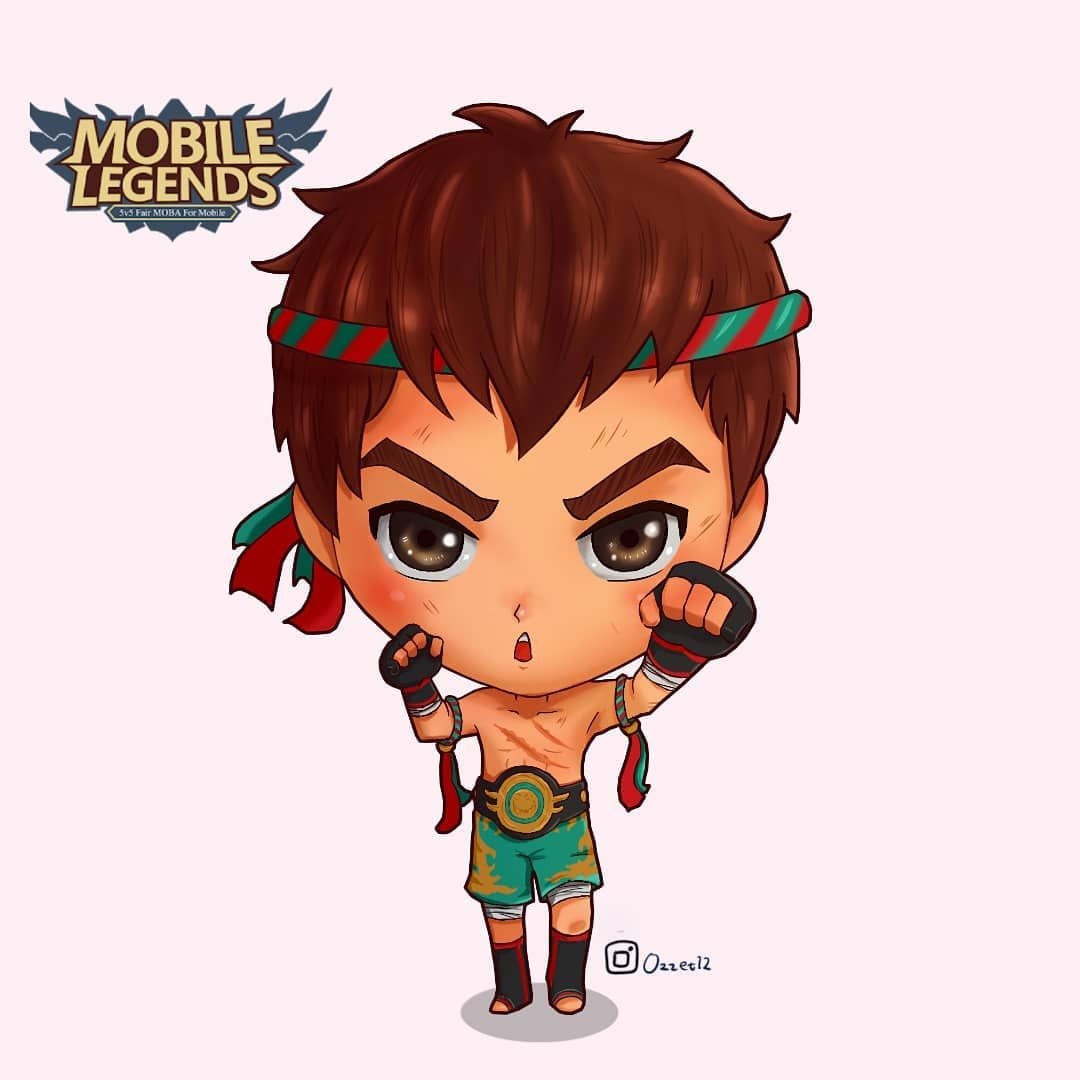 1080x1080 ing of The Fighter #fanart #Chou #chibi #digitalart #mobilelegends, Phone