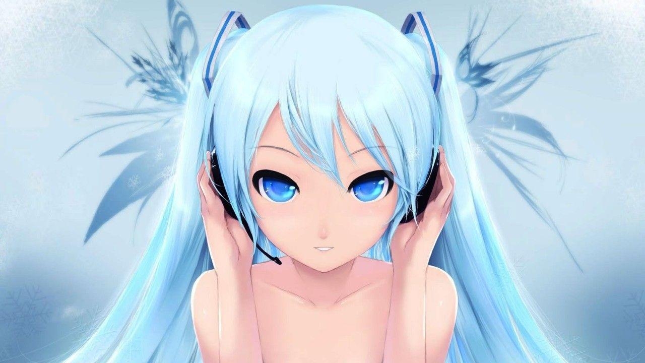 1280x720 anime art blue hair, Desktop