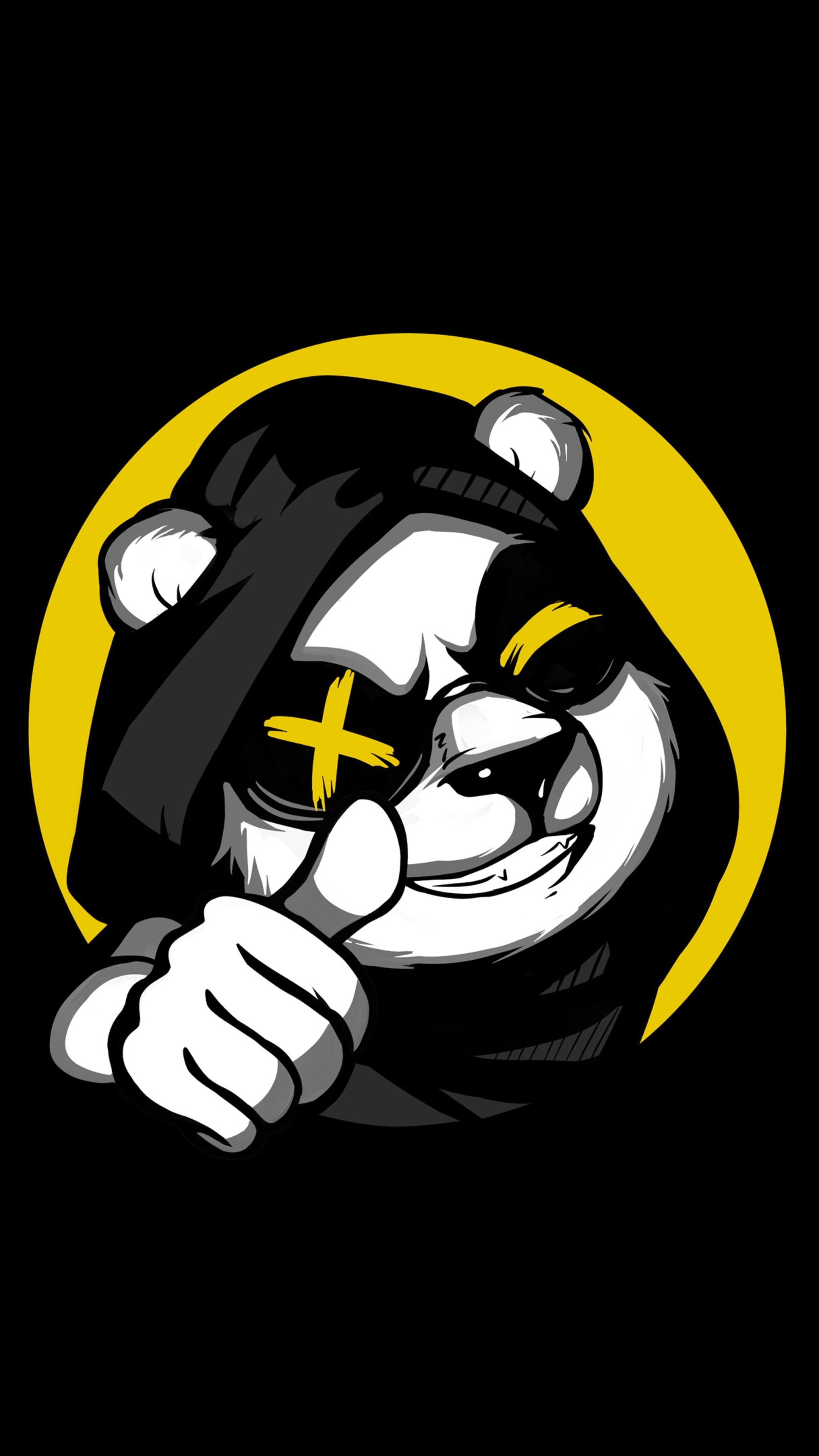 2160x3840 panda, artist, artwork, digital art, hd, 4k, minimalism, minimalist, dark, black Gallery HD Wallpaper, Phone