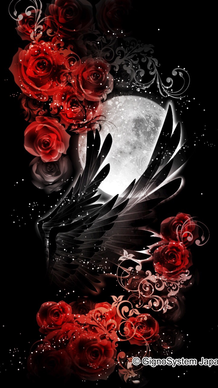 750x1340 ╰⊰✿GS✿⊱. Gothic wallpaper, Red roses wallpaper, Art wallpaper, Phone