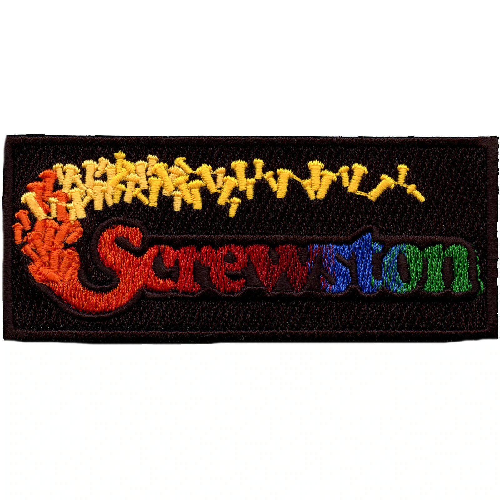 1600x1600 Houston Screwston Rainbow Embroidered Iron On Patch, Phone