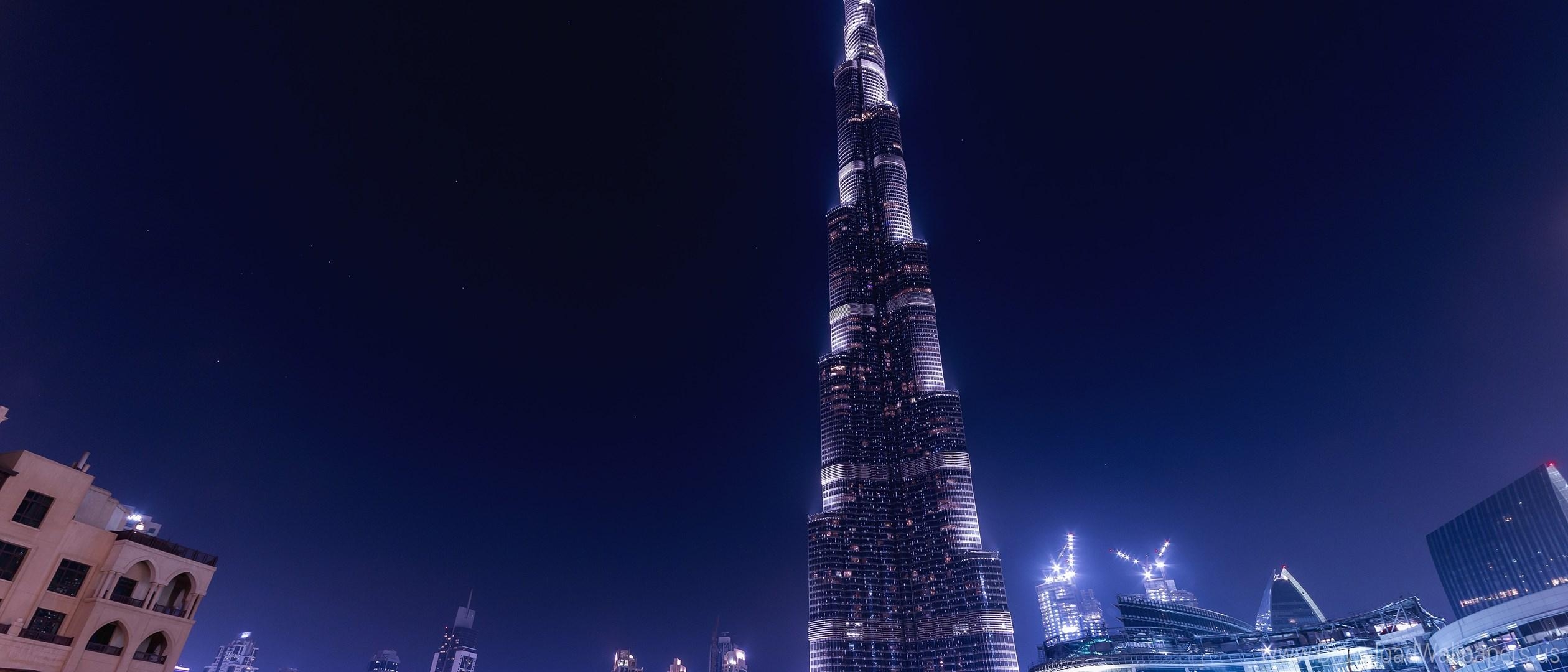 2520x1080 Download Wide 21:9 , Dubai, Khalifa Wallpaper, Dual Screen