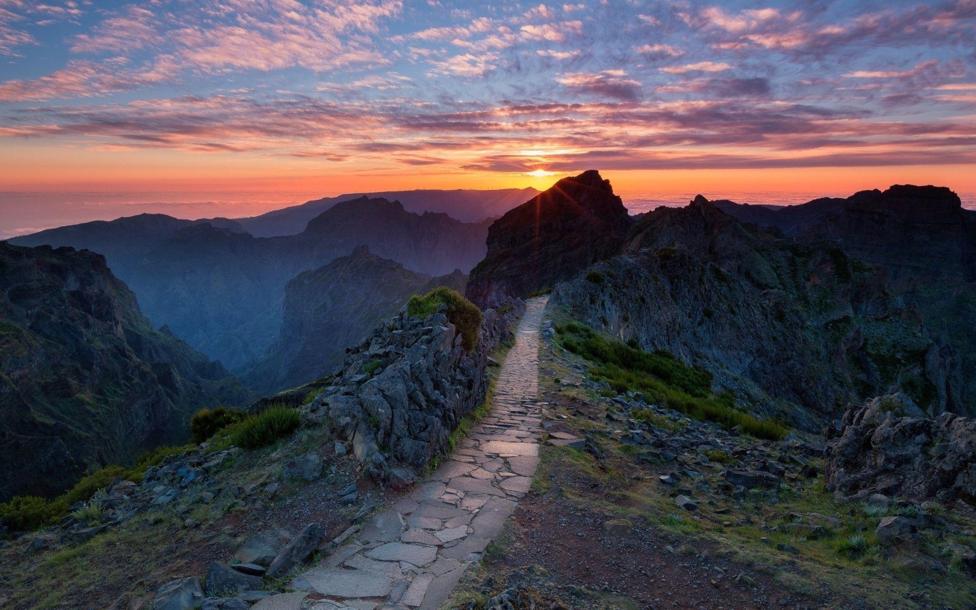 1920x1200 Peaks Way Pink Sunset Portugal wallpaper. Peaks Way Pink Sunset, Desktop