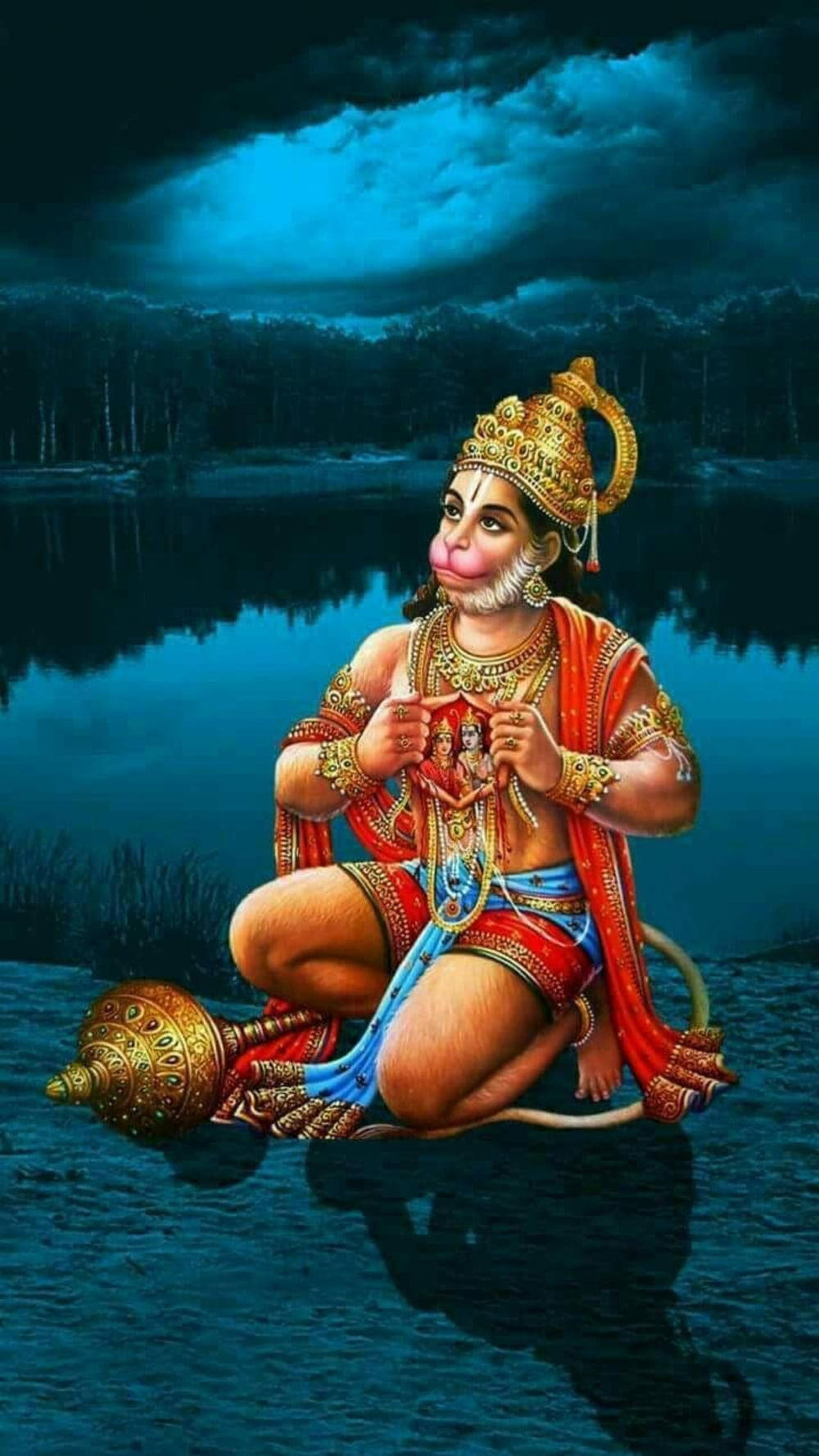 1000x1780 Download Jai Shree Ram HD Hanuman Praying Wallpaper, Phone