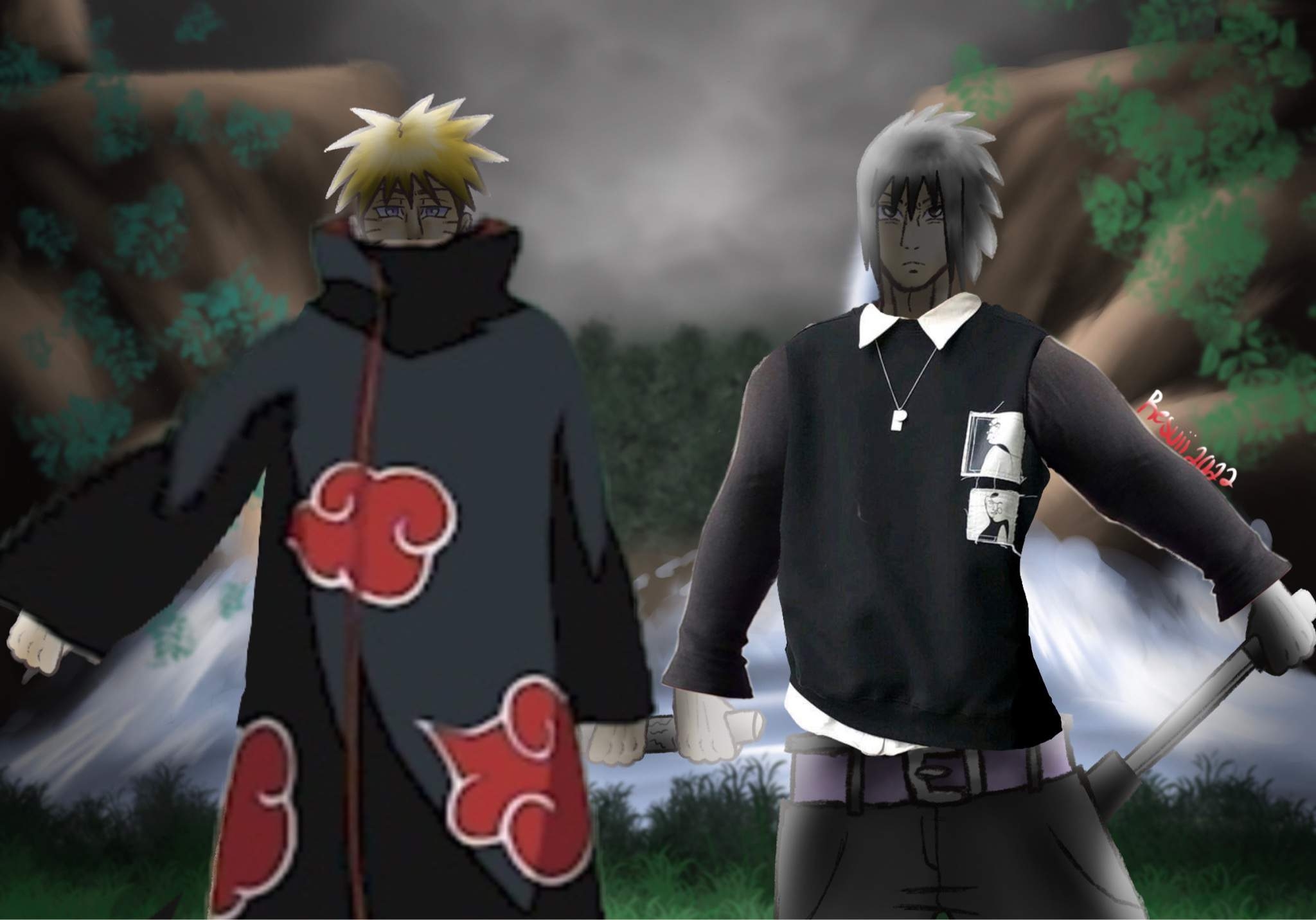 2050x1440 Naruto and sasuke drip, Desktop