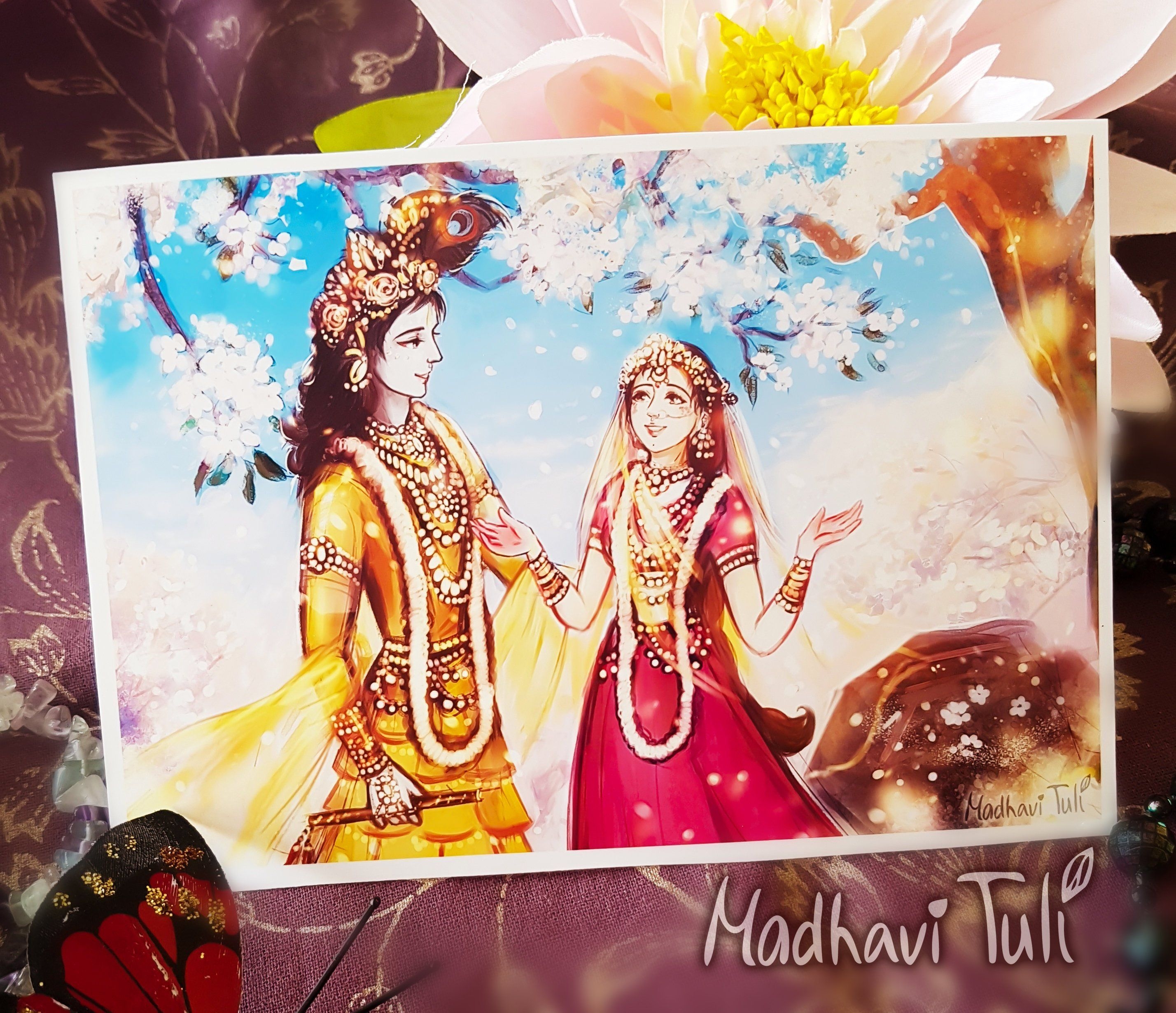 2860x2460 A6 Art Print Radha Krishna Lovely Laugh Bhakti Devotional. Etsy. Krishna radha painting, Krishna art, Art prints, Desktop