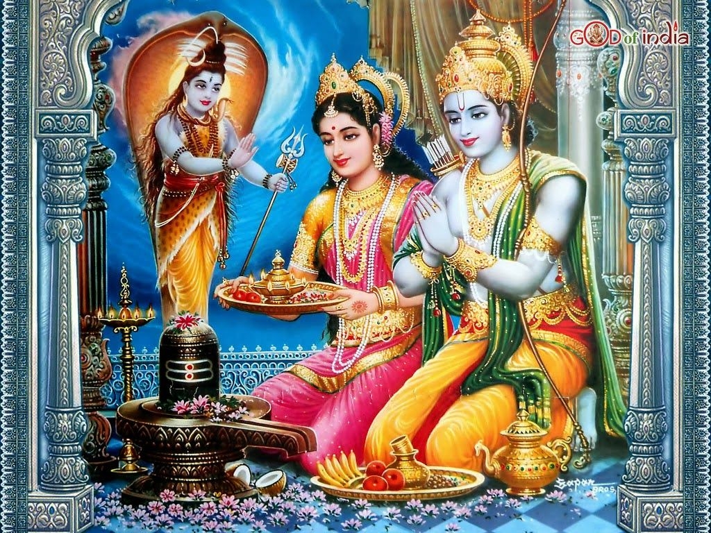 1030x770 Ram Sita Giving Blessings HD Wallpaper, Desktop