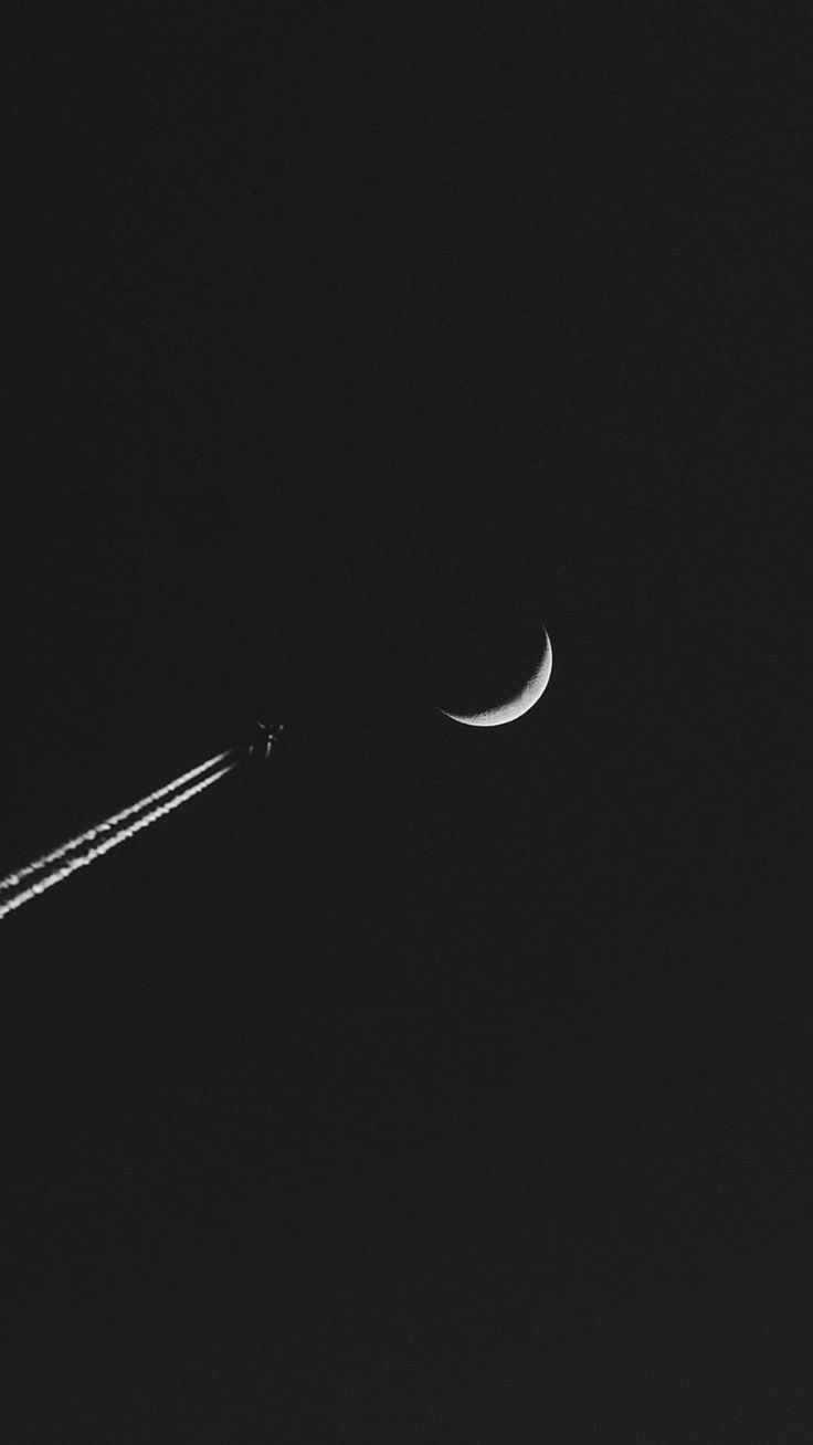 740x1310 Airplane Moon Minimalism Wallpaper, Phone