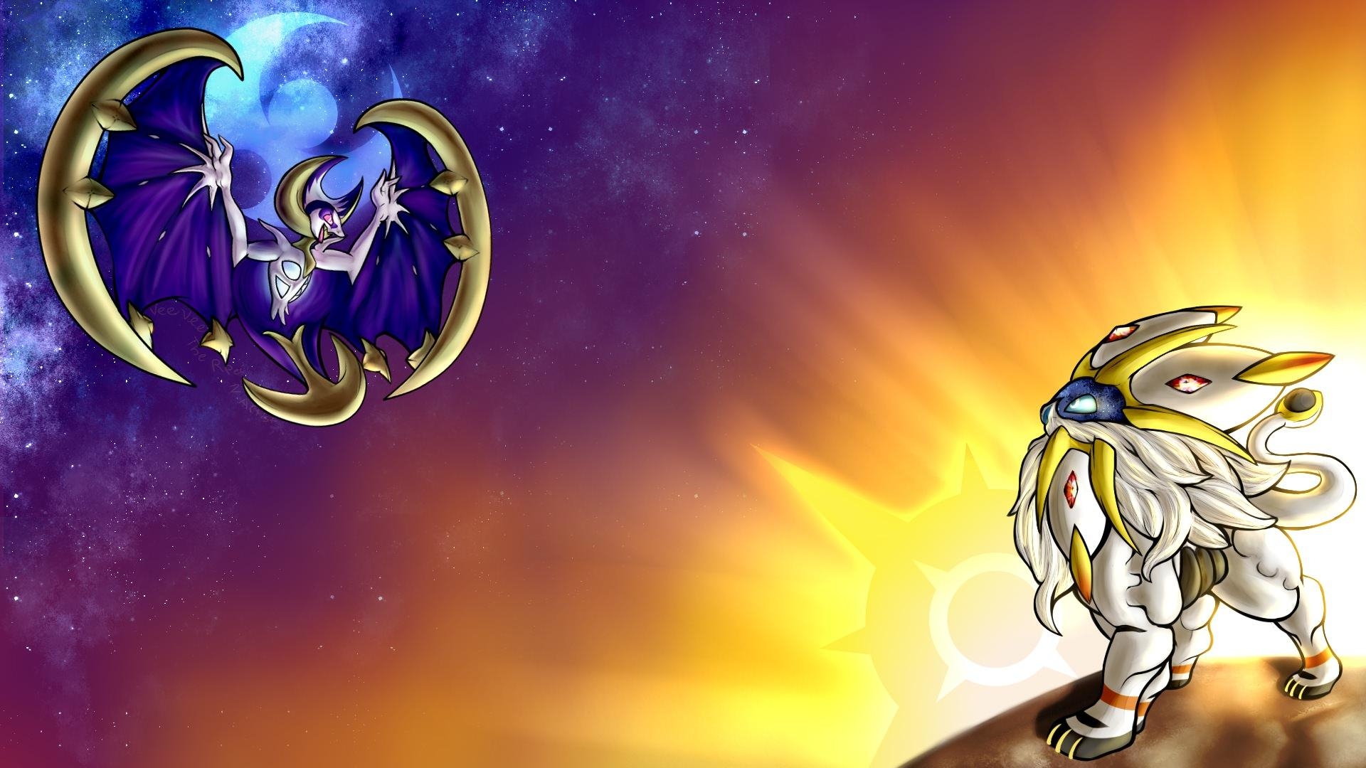 1920x1080 Lunala and Solgaleo Pokemon Sun and. Wallpaper, Desktop