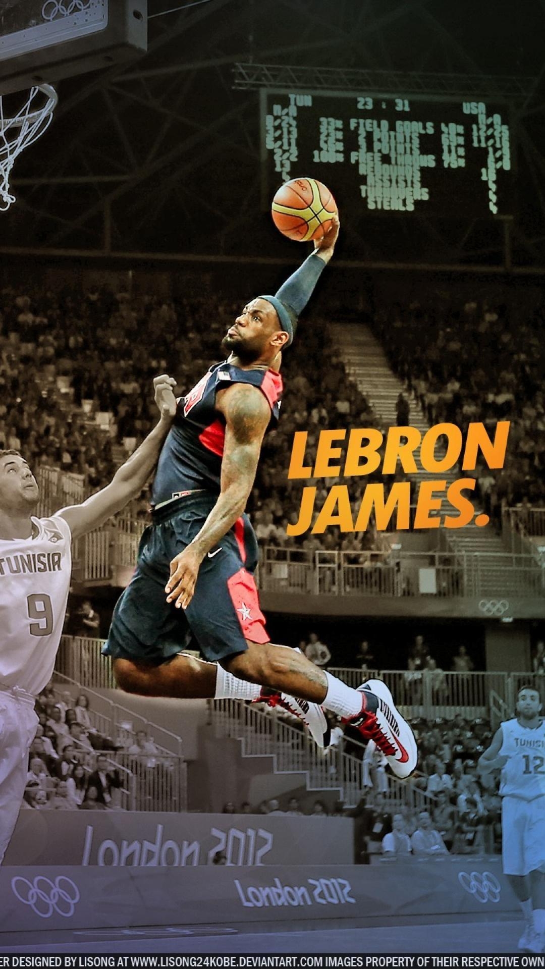 1080x1920 Nba lebron james dunk basketball player wallpaper, Phone