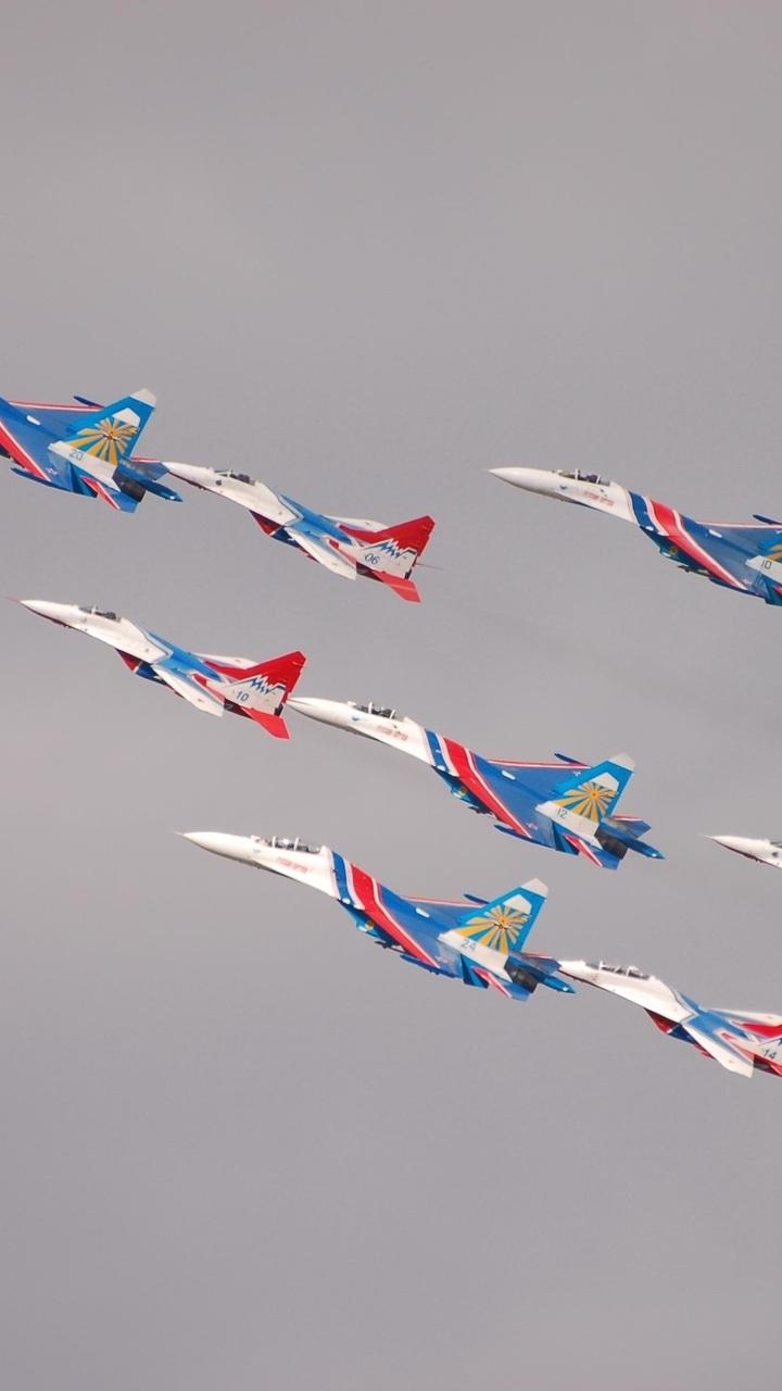 720x1280 aerobatics, russian knights, su- the mig- swifts, Phone