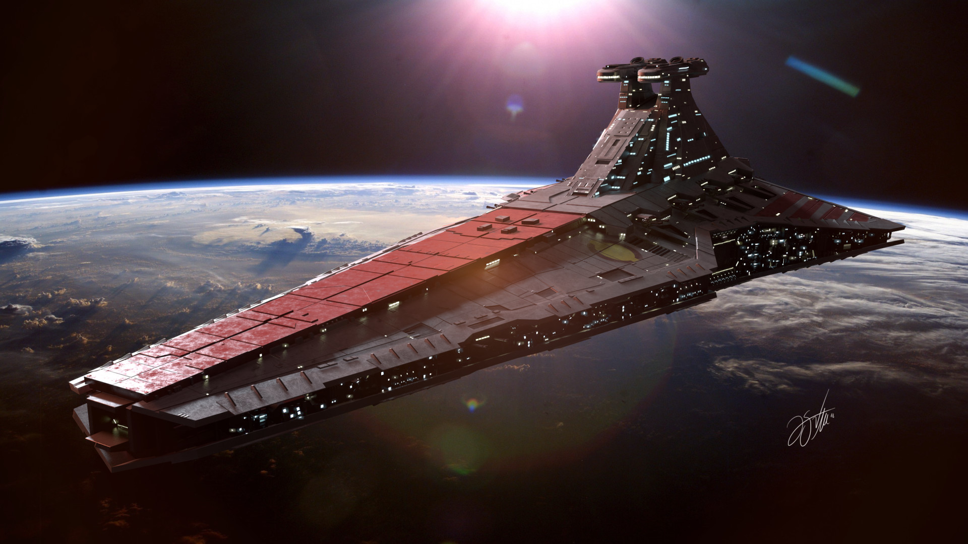 1920x1080 UNSC Infinity vs venator class star destroyer, Desktop