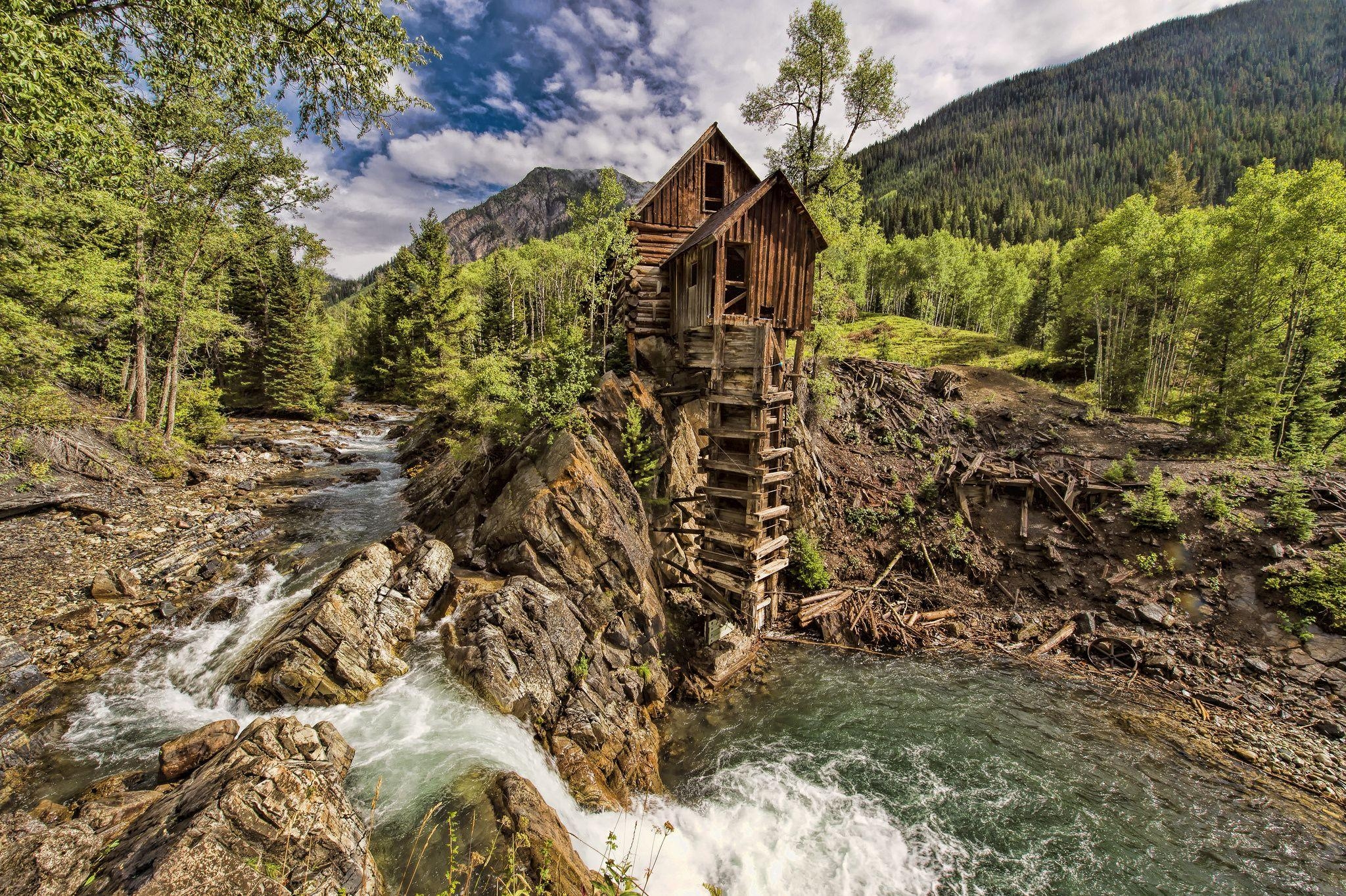 2050x1370 Crystal Colorado water mill river forest mill wallpaperx1363, Desktop