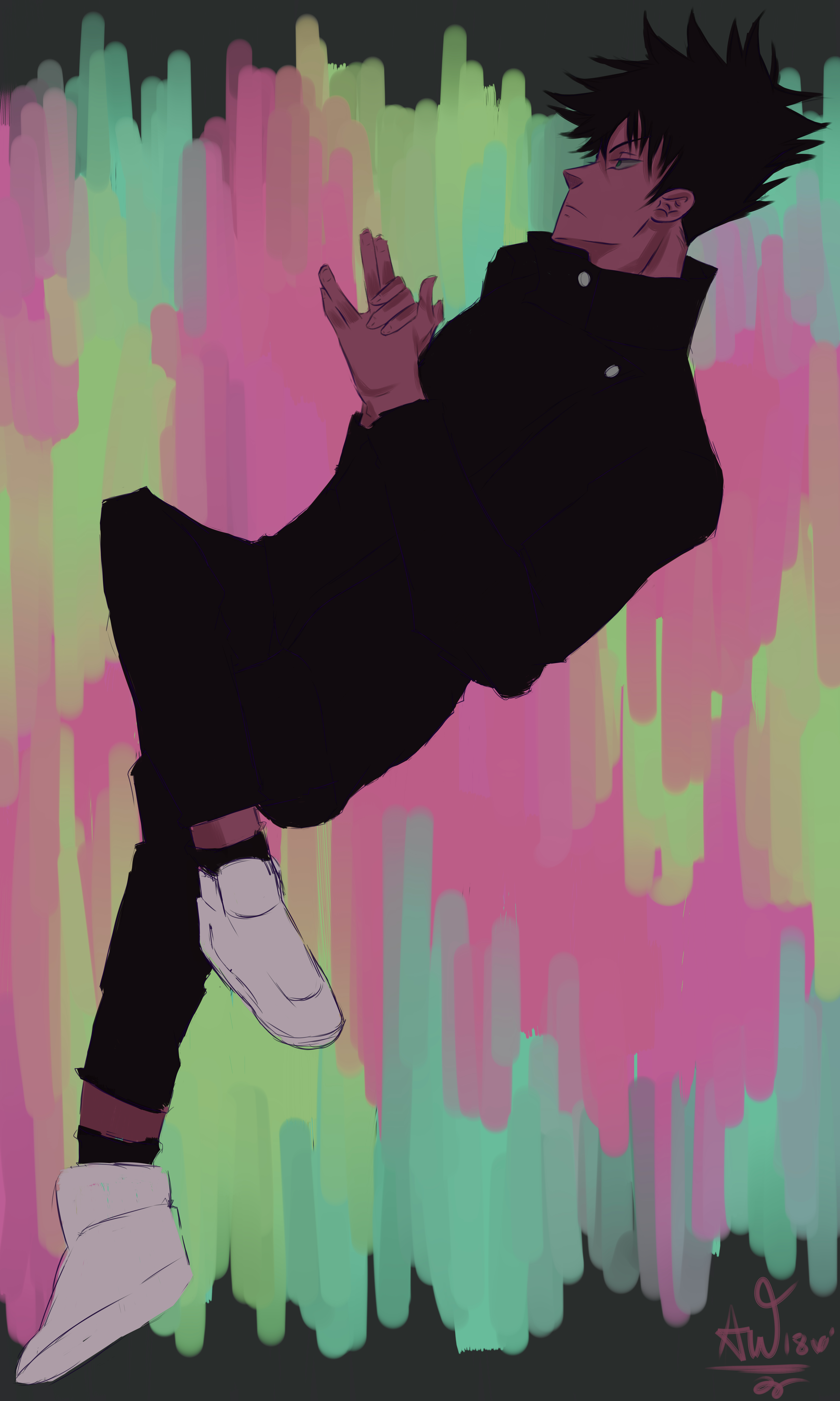 4500x7500 Jujutsu Kaisen. Fan art, Illustration, Anime boy, Phone