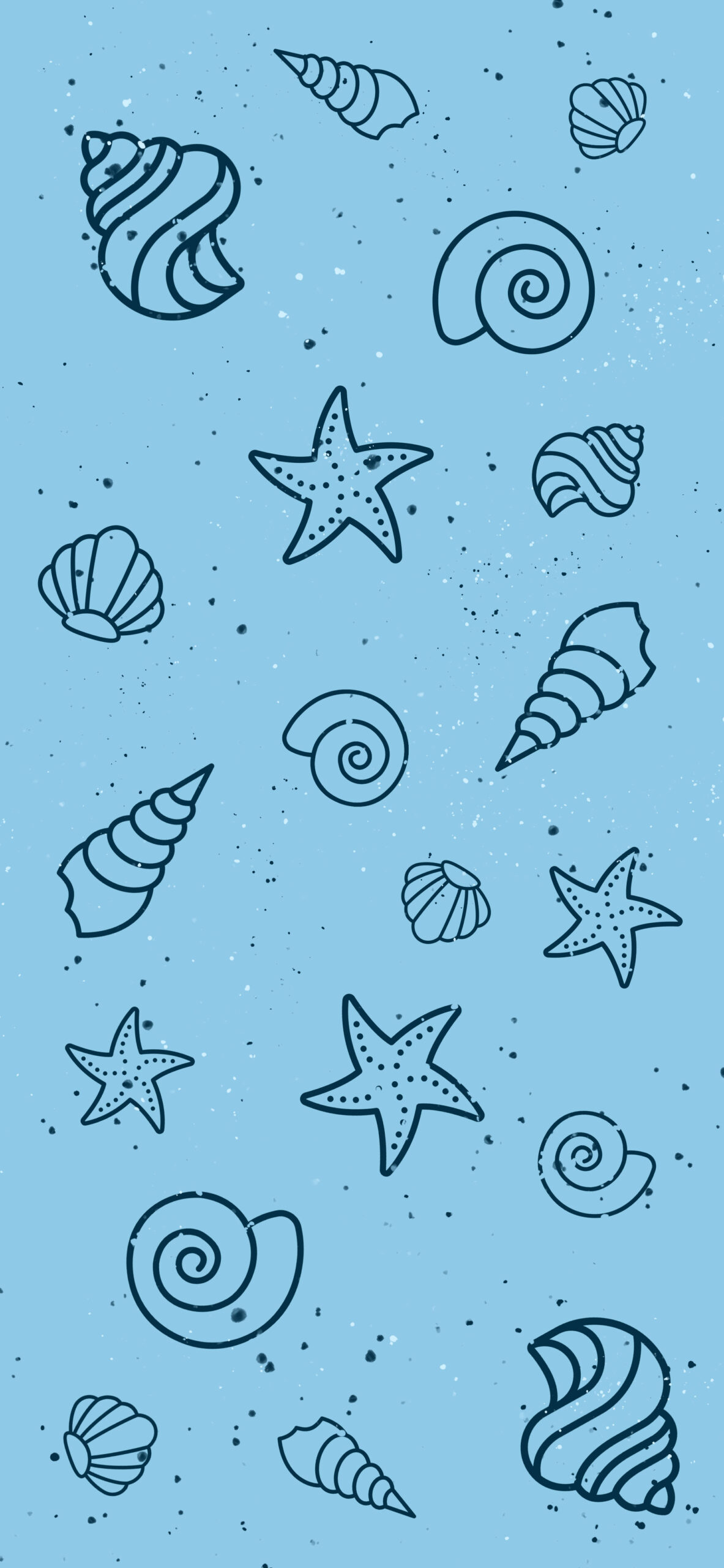 1190x2560 Shells Blue Aesthetic Wallpaper Light Blue Wallpaper for iPhone, Phone