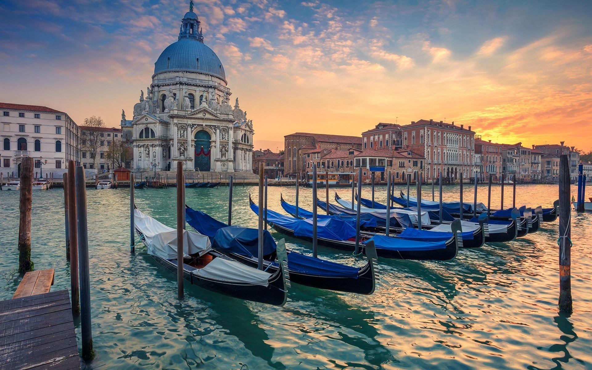 1920x1200 Wallpaper Venice, Grand Canal, boats, cathedral, Italy  HD, Desktop