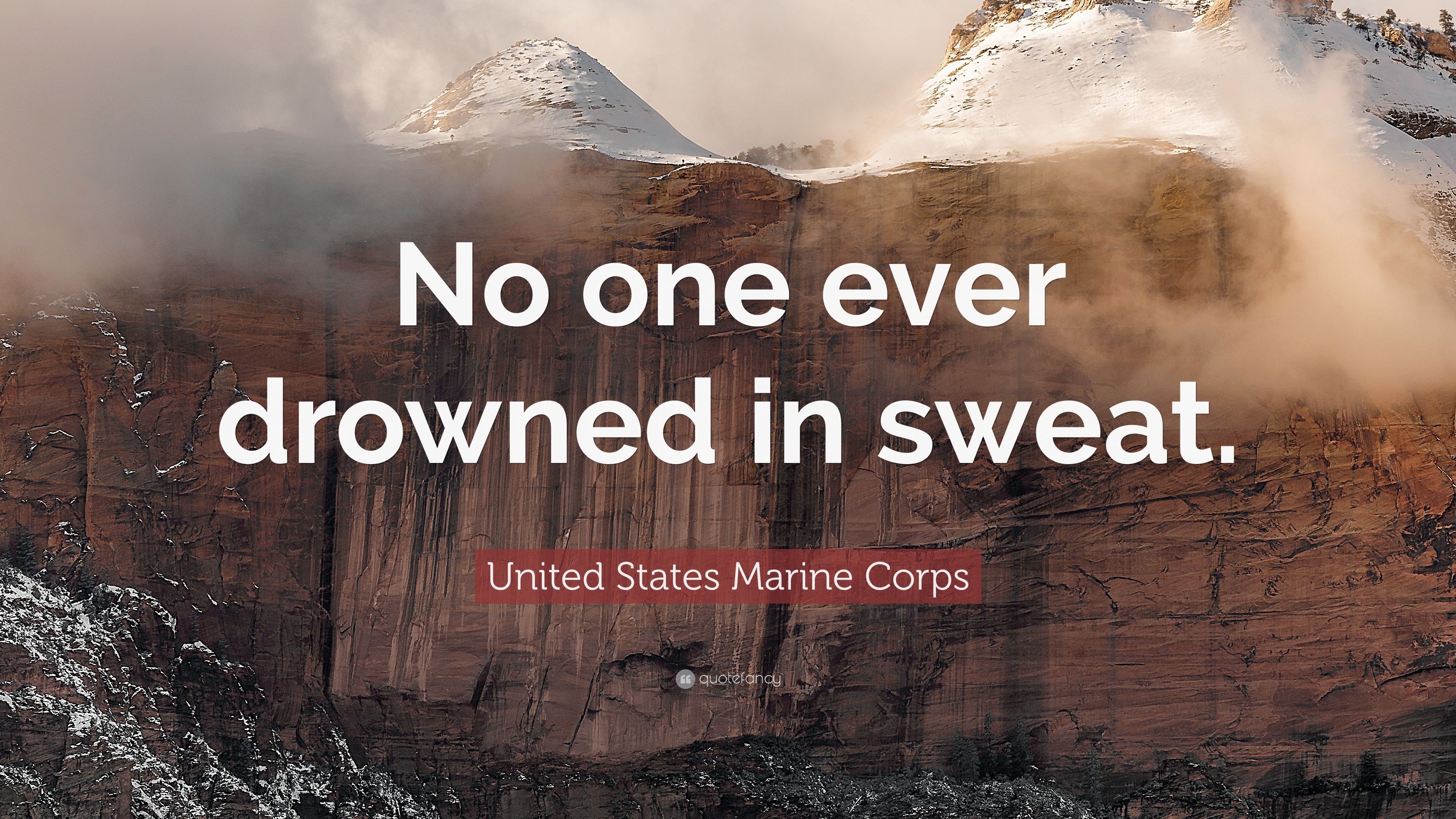 3840x2160 United States Marine Corps Quote: “No one ever drowned in sweat, Desktop