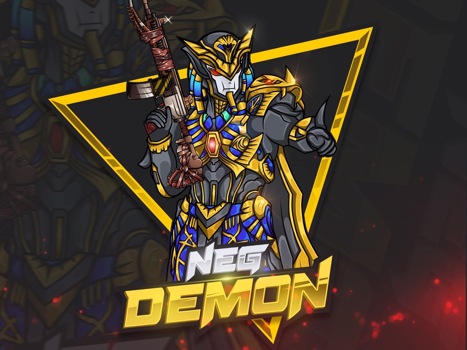 1600x1200 Pharaoh X Suit Mascot Logo, Desktop