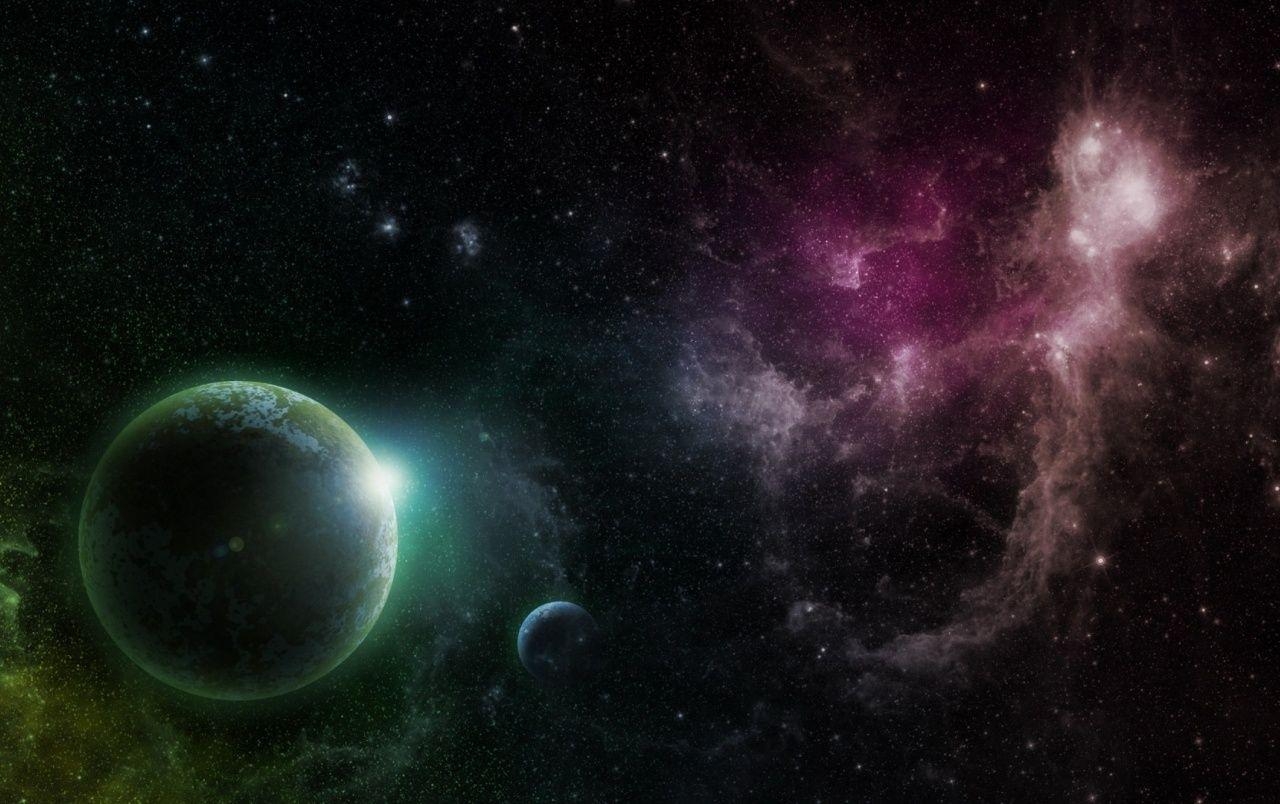 1280x810 Purple & Green Galaxy Planets wallpaper. Purple & Green Galaxy Planets, Desktop