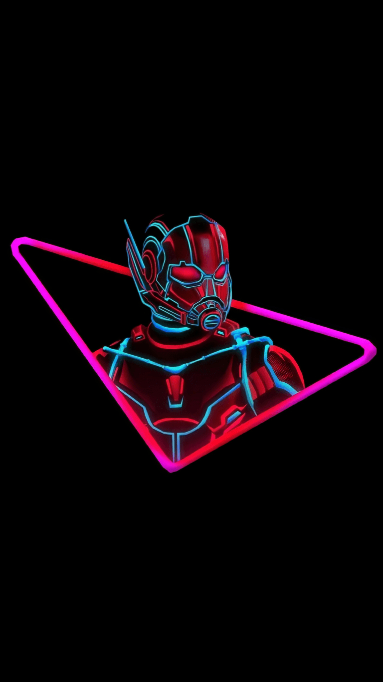 770x1370 Avengers Antman Neon 4K iPhone Wallpaper Download, Phone