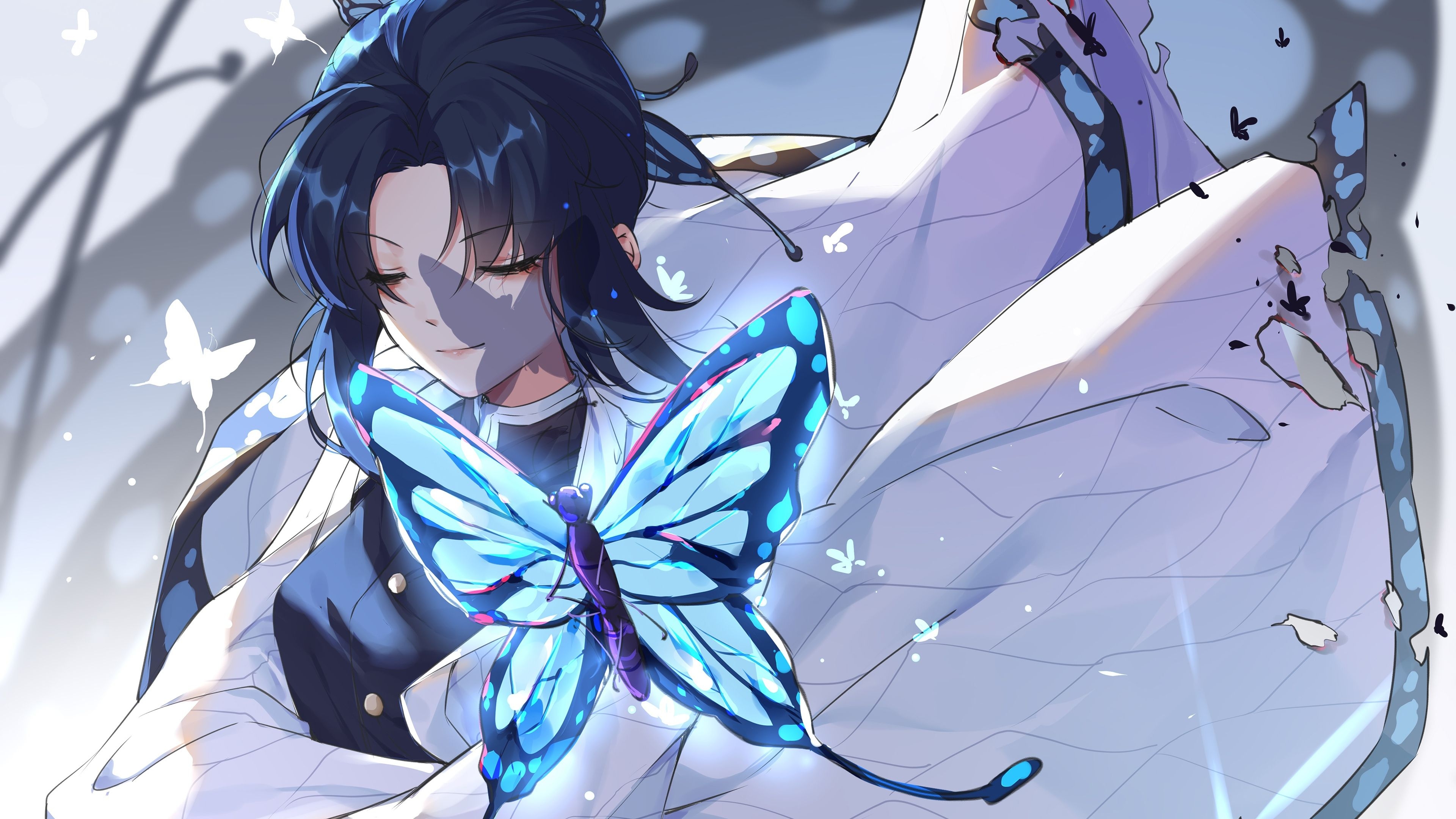 3840x2160 Butterfly Girl Demon Slayer Wallpaper 4K, Desktop