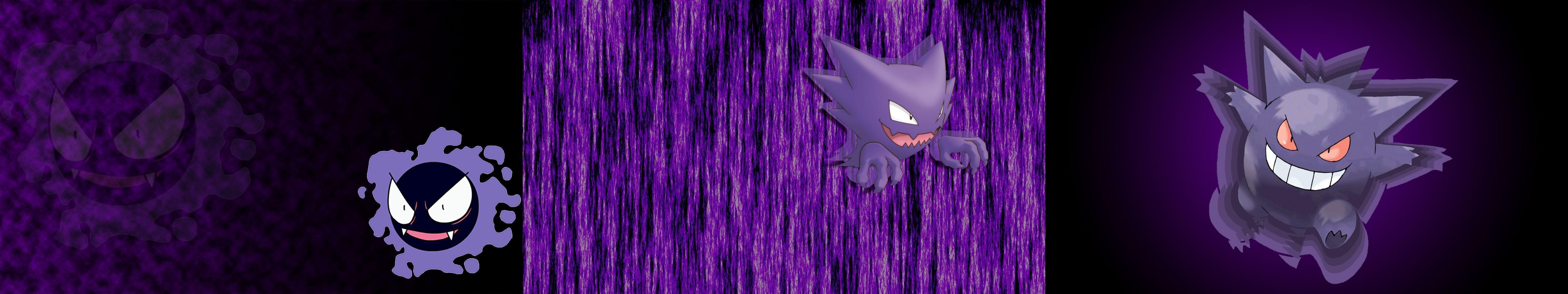 5760x1080 Ghost Pokemon Triple Monitor Wallpaper (760x1080), Dual Screen