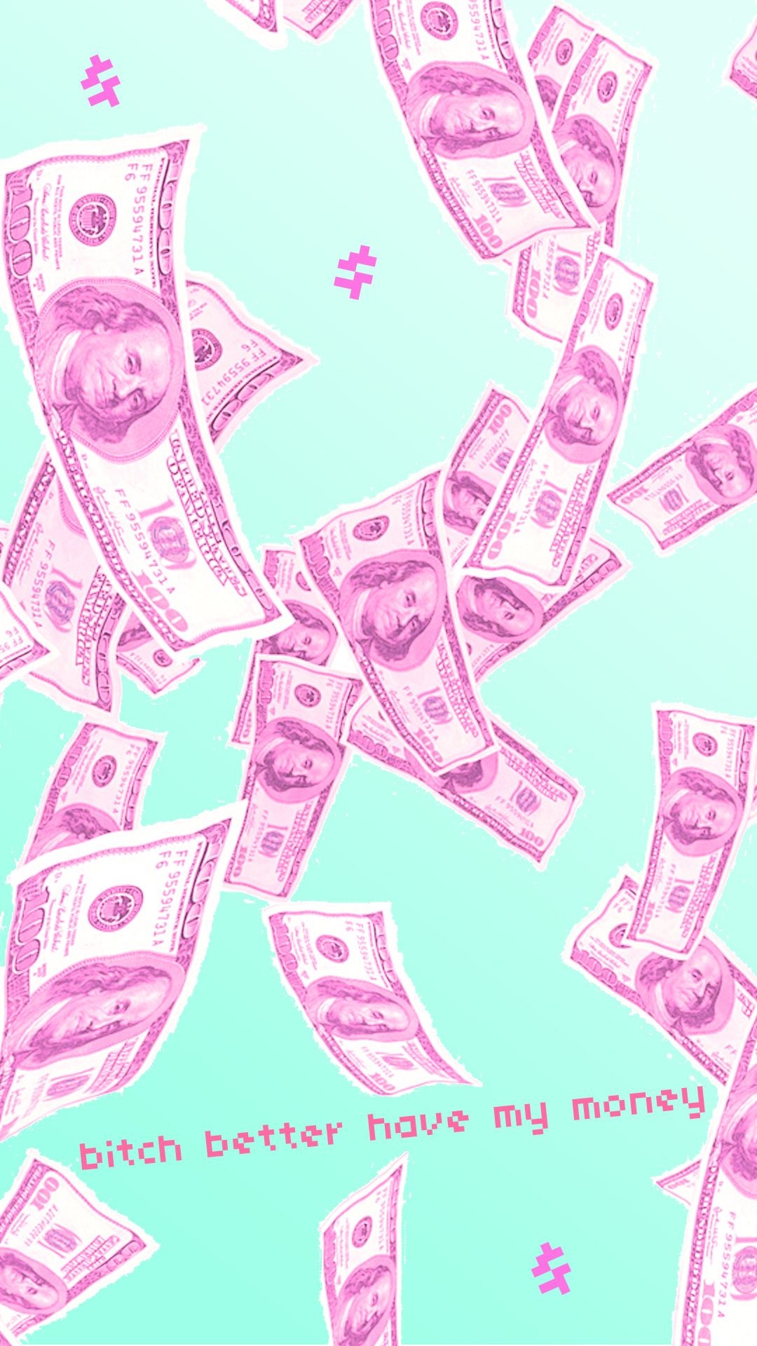 1080x1920 Wallpaper Tumblr Pink Money, Phone