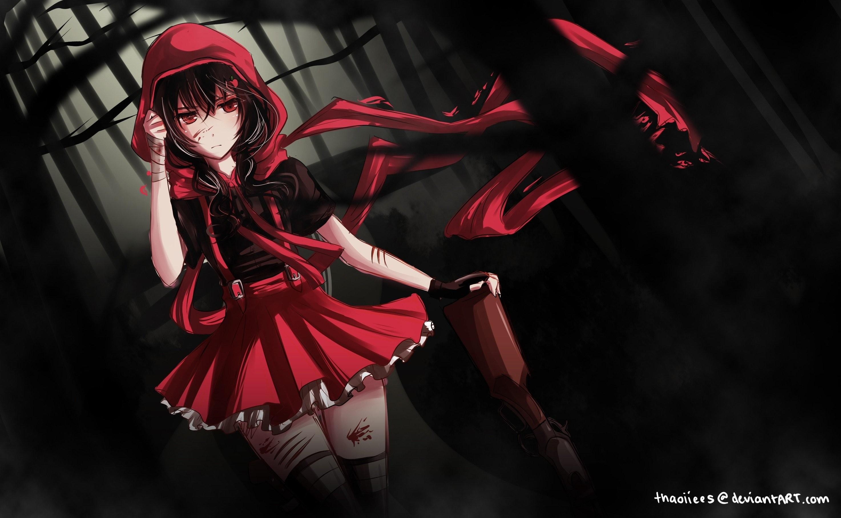 2950x1820 Red and Black Anime Wallpaper, Desktop