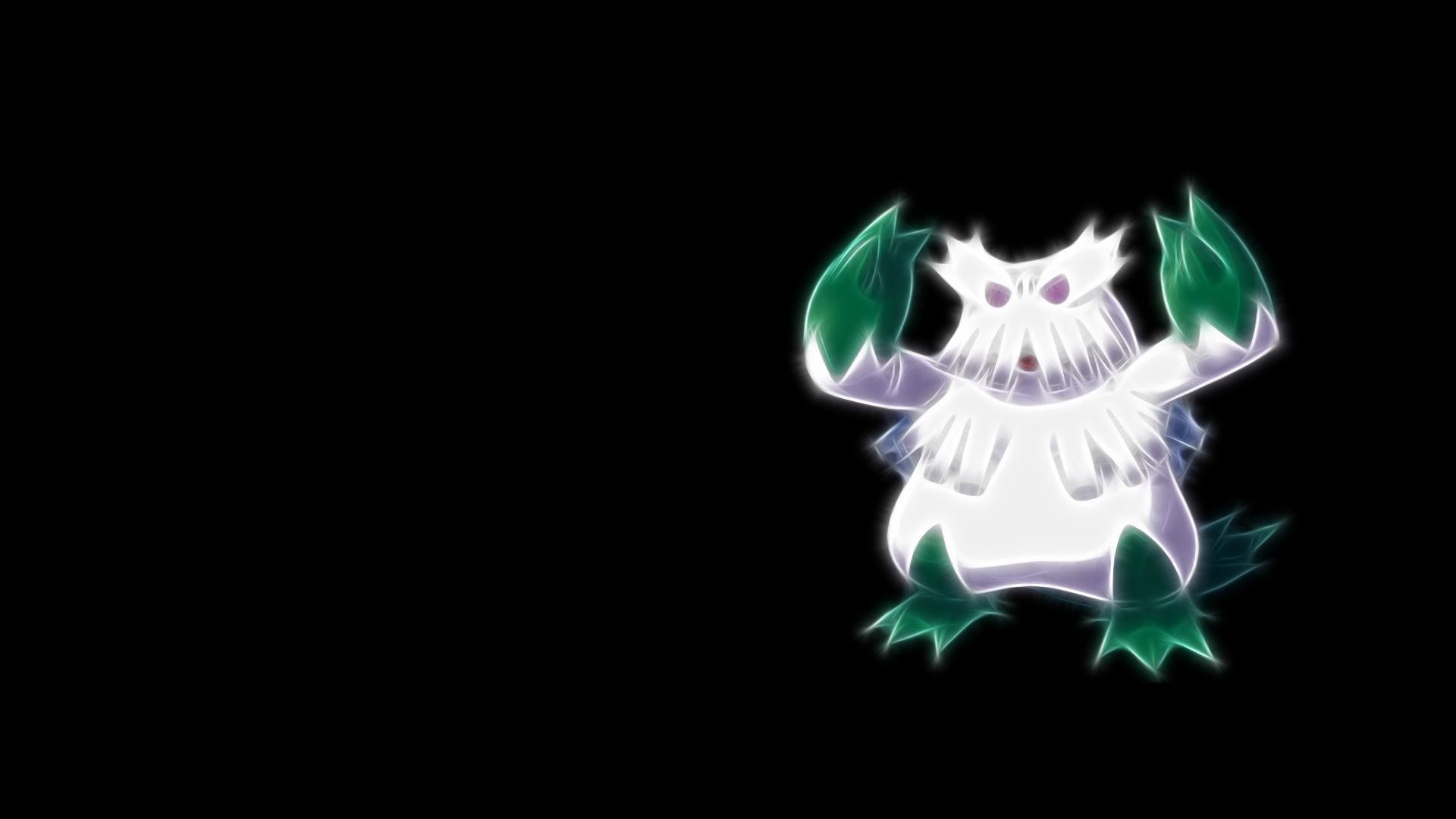 1920x1080 Abomasnow pokemon black background simple wallpaper, Desktop