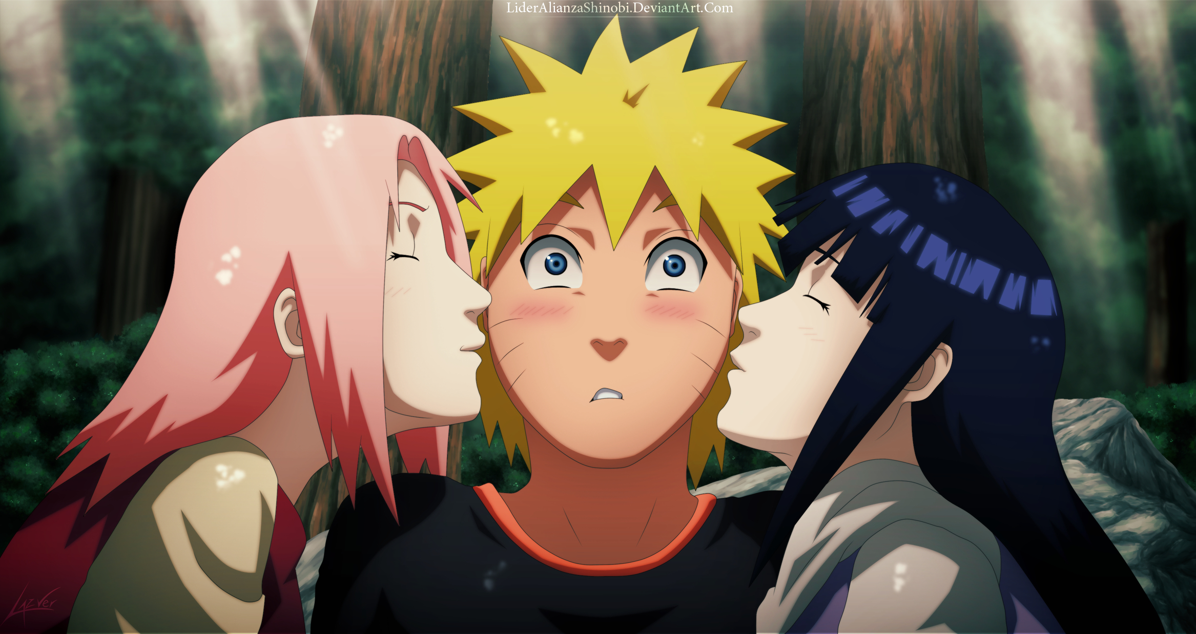 2340x1240 Naruto Uzumaki, Sakura Haruno, Hinata Hyūga wallpaper, Desktop