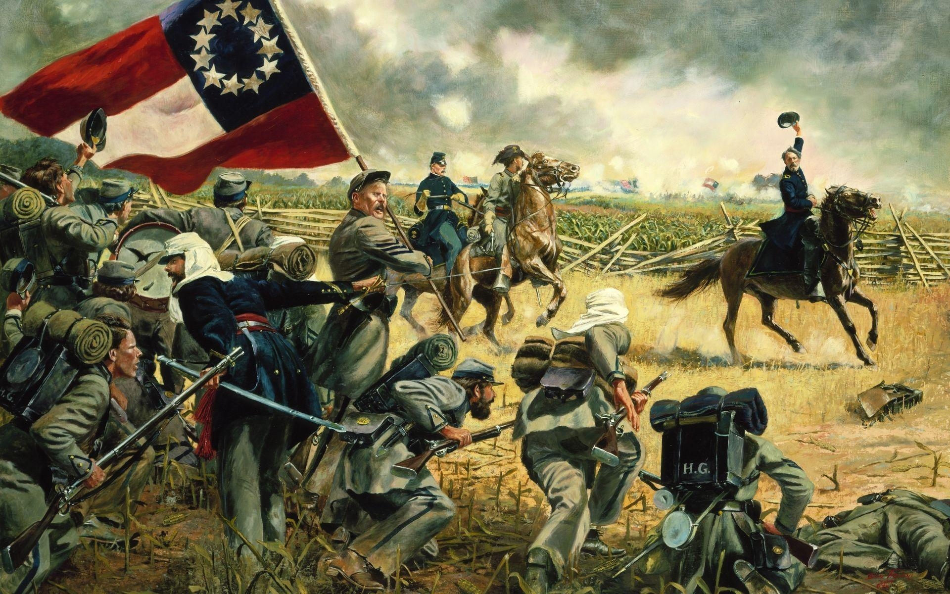 1920x1200 American Civil War Wallpaper, Art, Painting. HD Desktop, Desktop